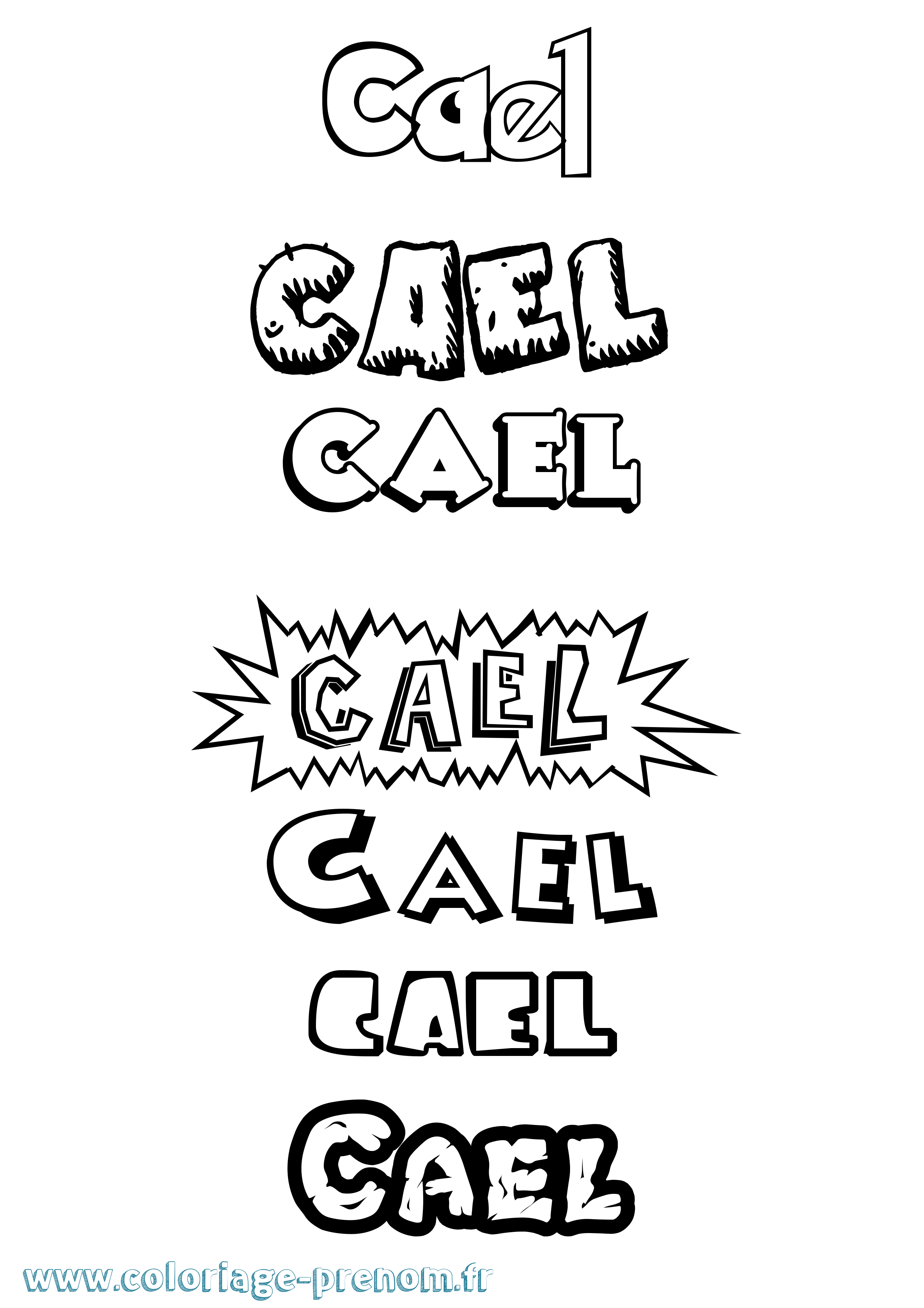 Coloriage Cael Dessin Animé Coloriage prénom Cael Dessin Animé