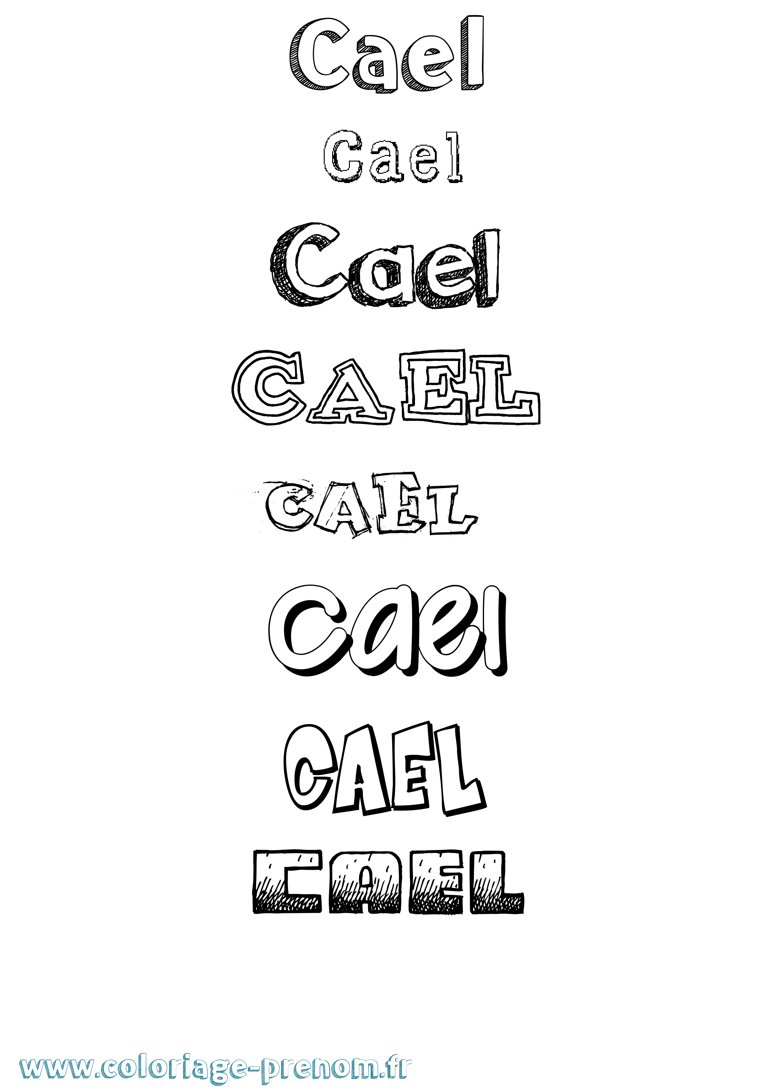 Coloriage Cael Dessiné Coloriage prénom Cael Dessiné
