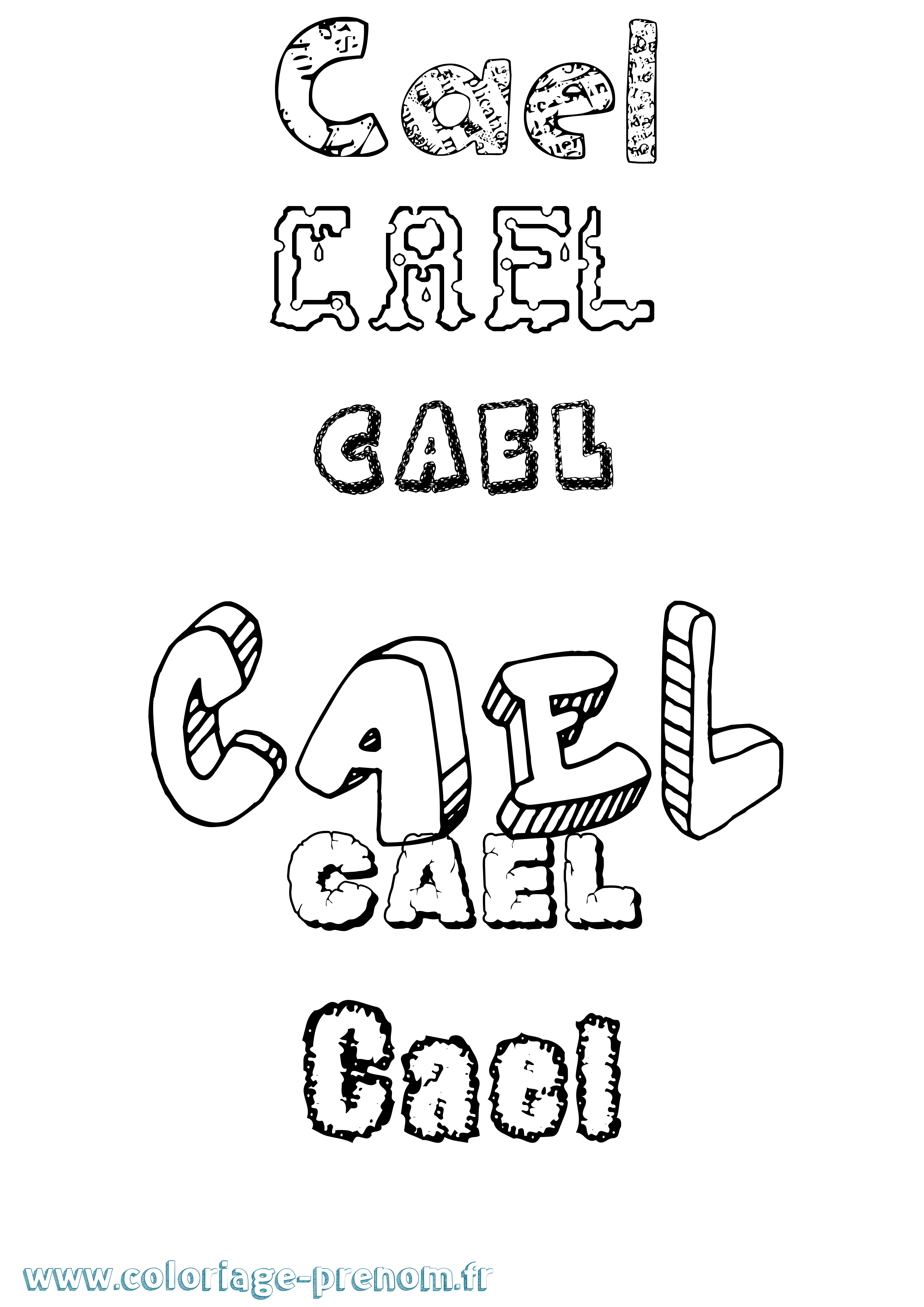 Coloriage Cael Destructuré Coloriage prénom Cael Destructuré