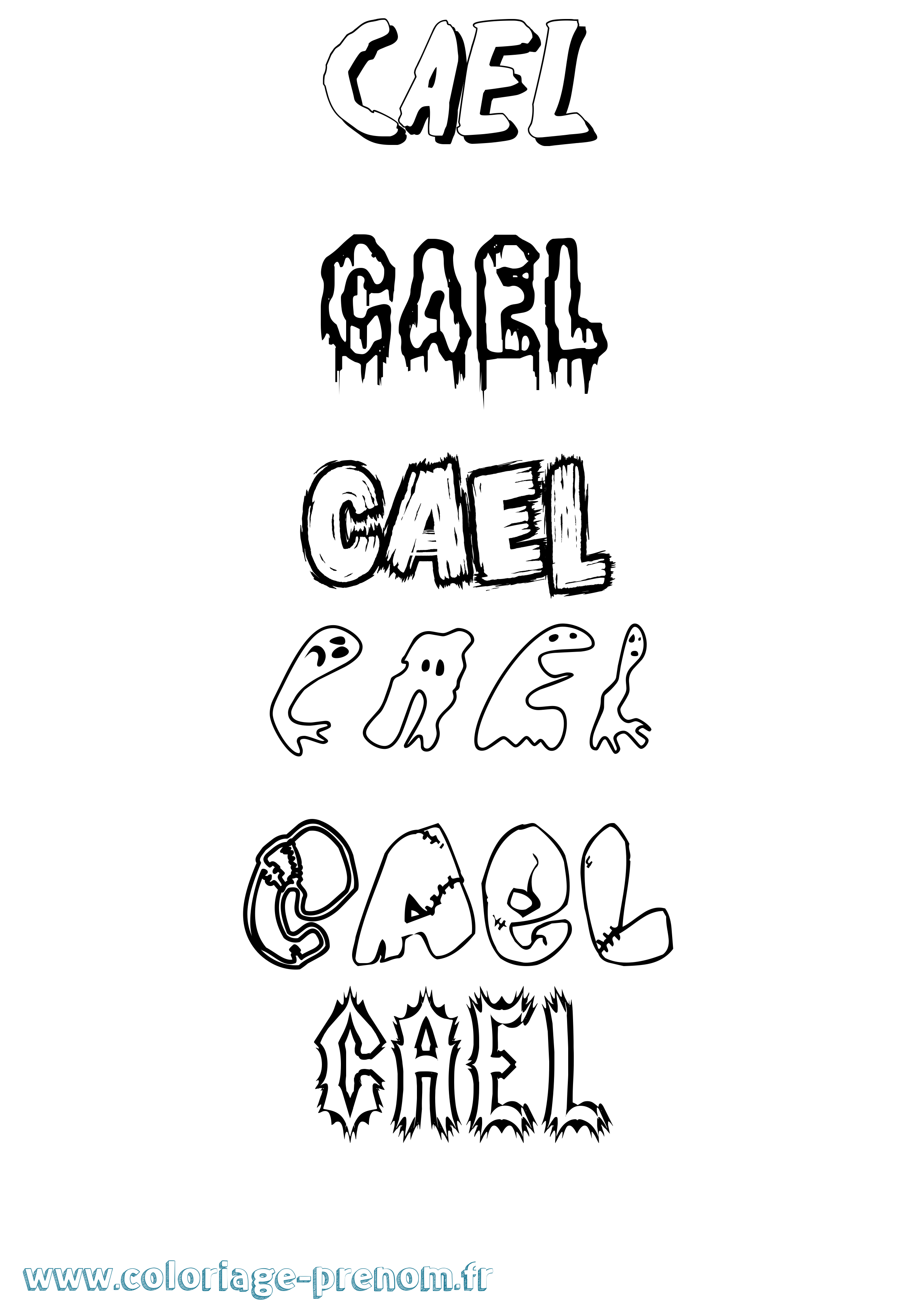 Coloriage Cael Frisson Coloriage prénom Cael Frisson