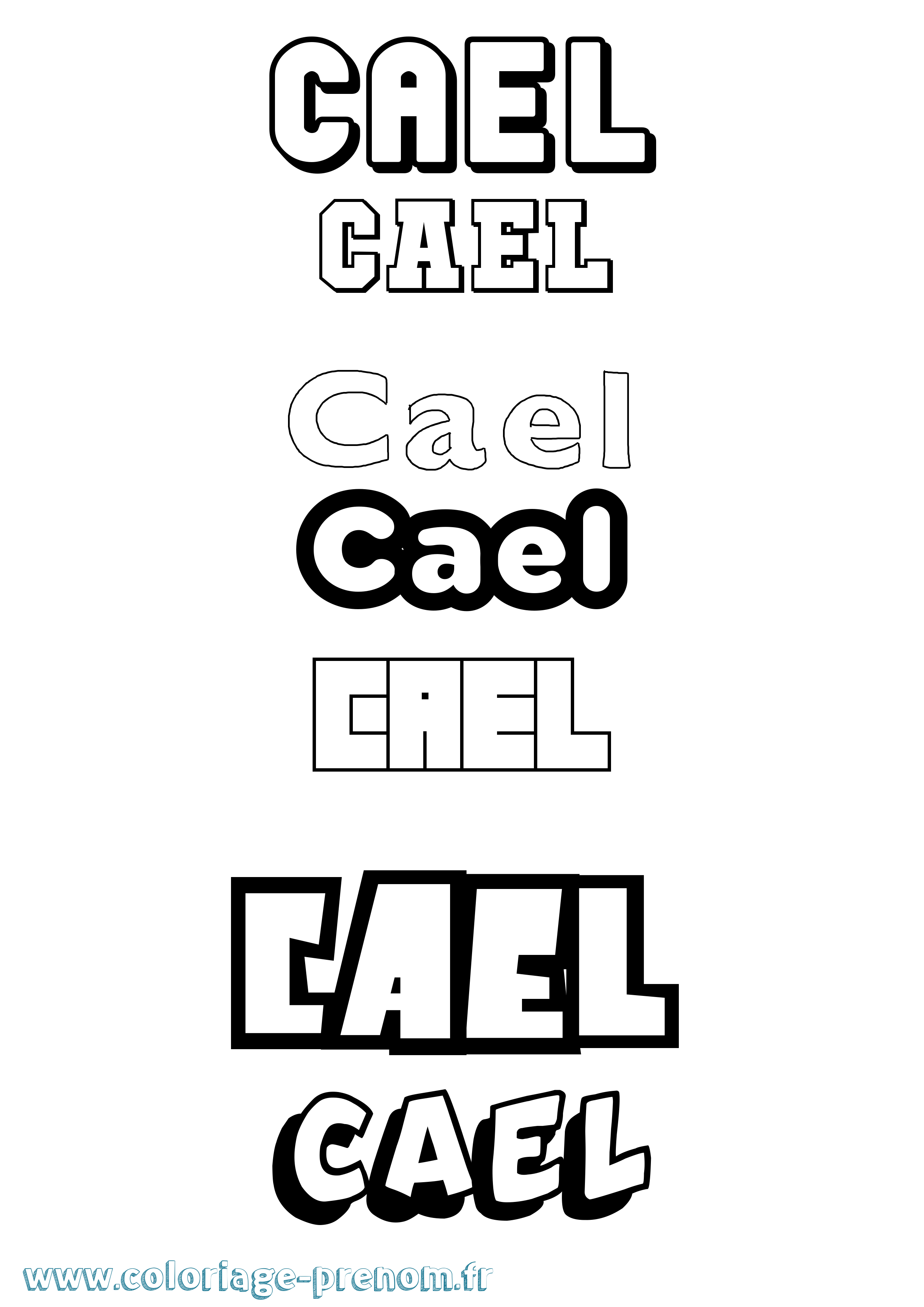 Coloriage Cael Simple Coloriage prénom Cael Simple