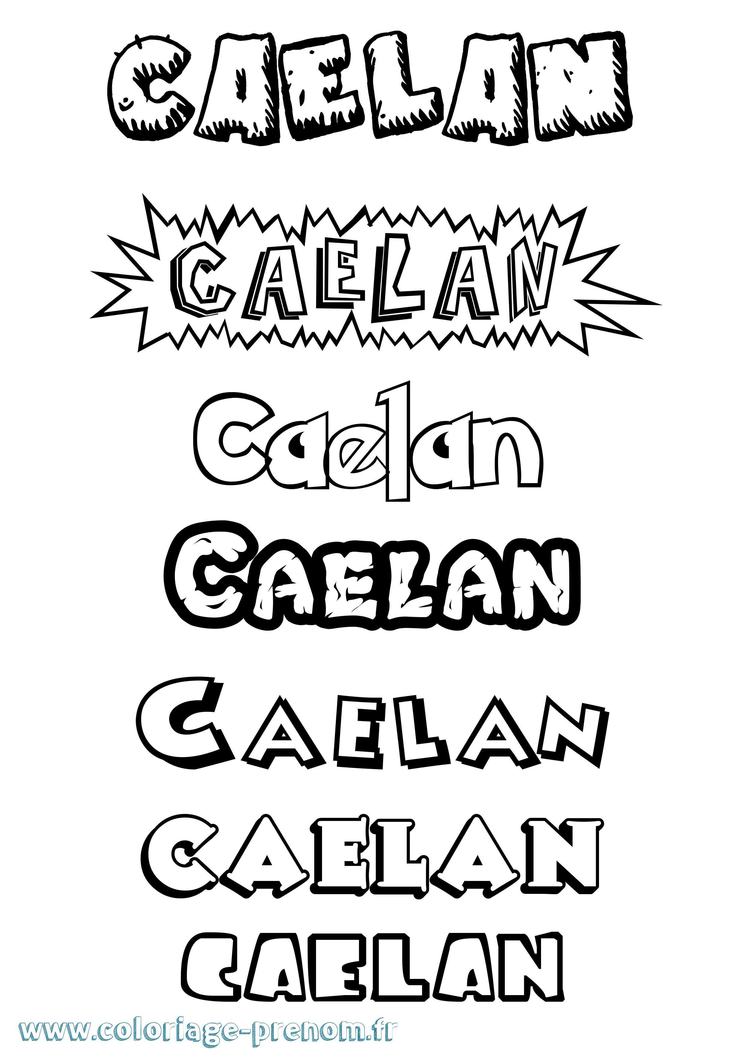 Coloriage prénom Caelan Dessin Animé