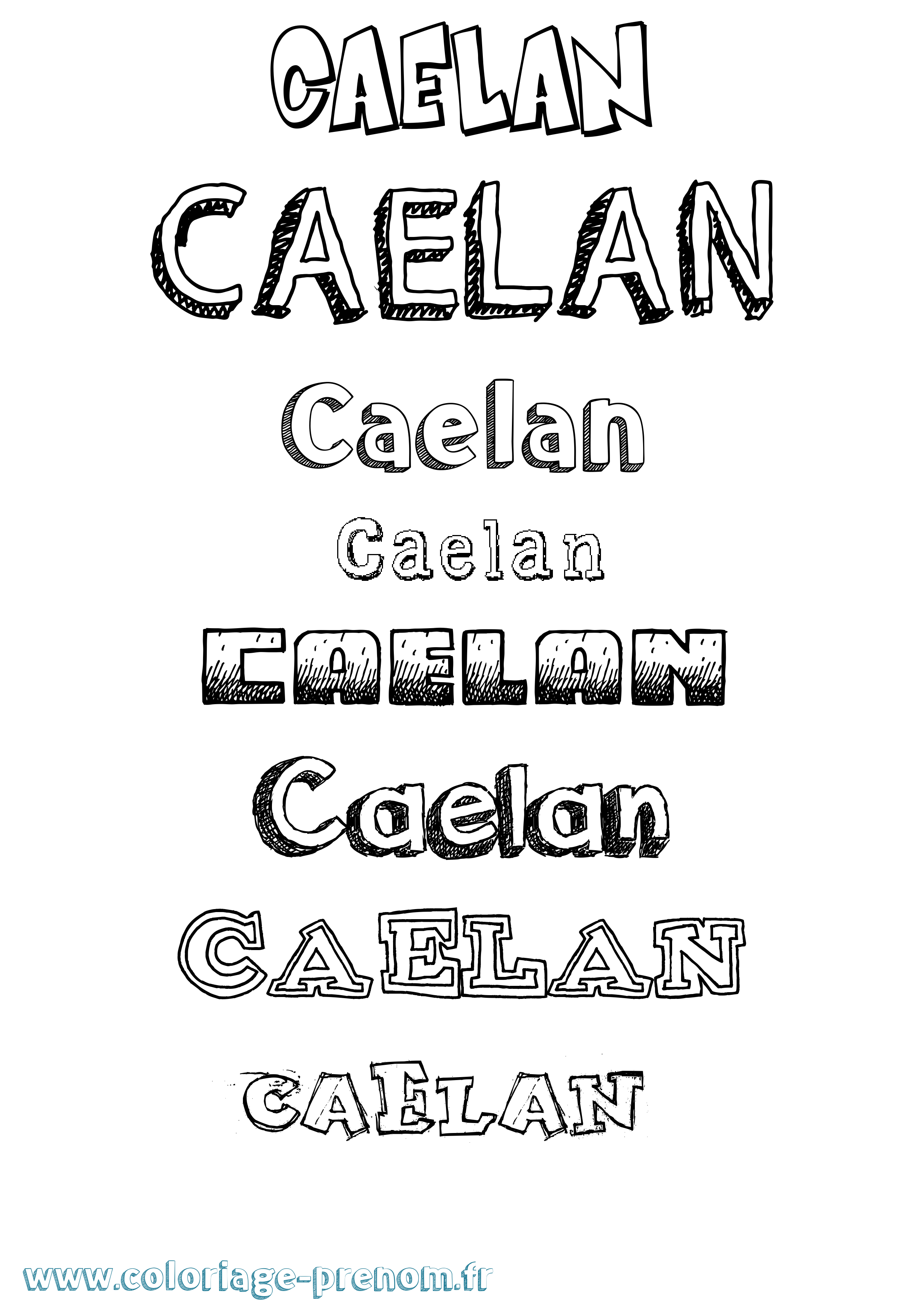 Coloriage prénom Caelan Dessiné
