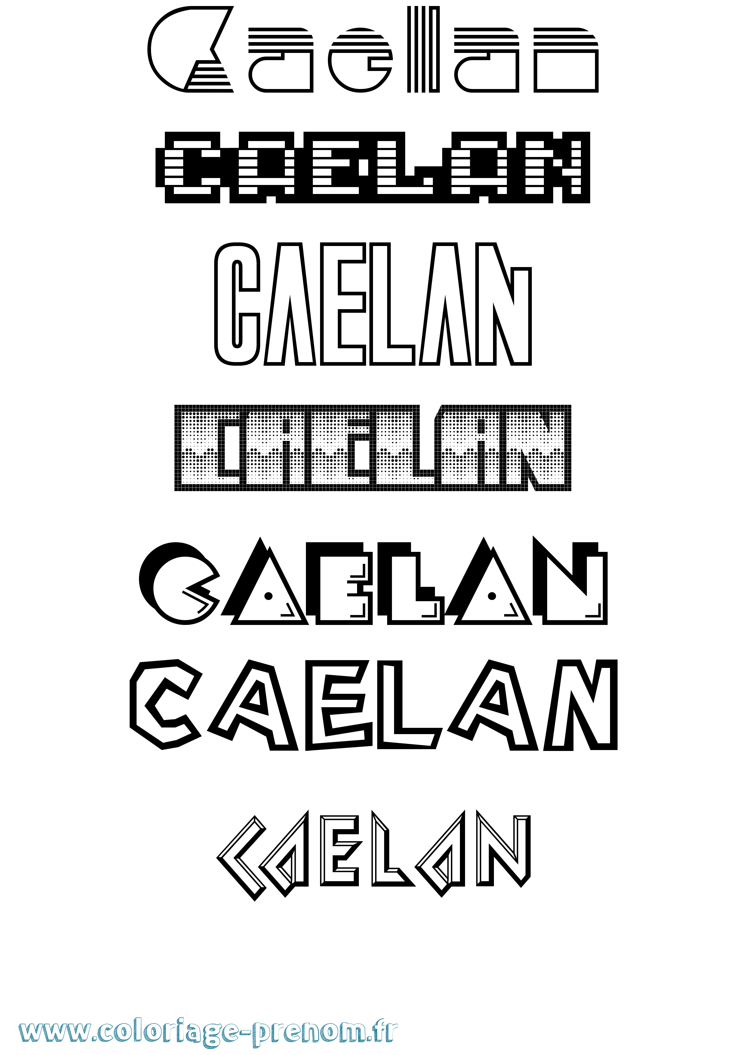 Coloriage prénom Caelan Jeux Vidéos