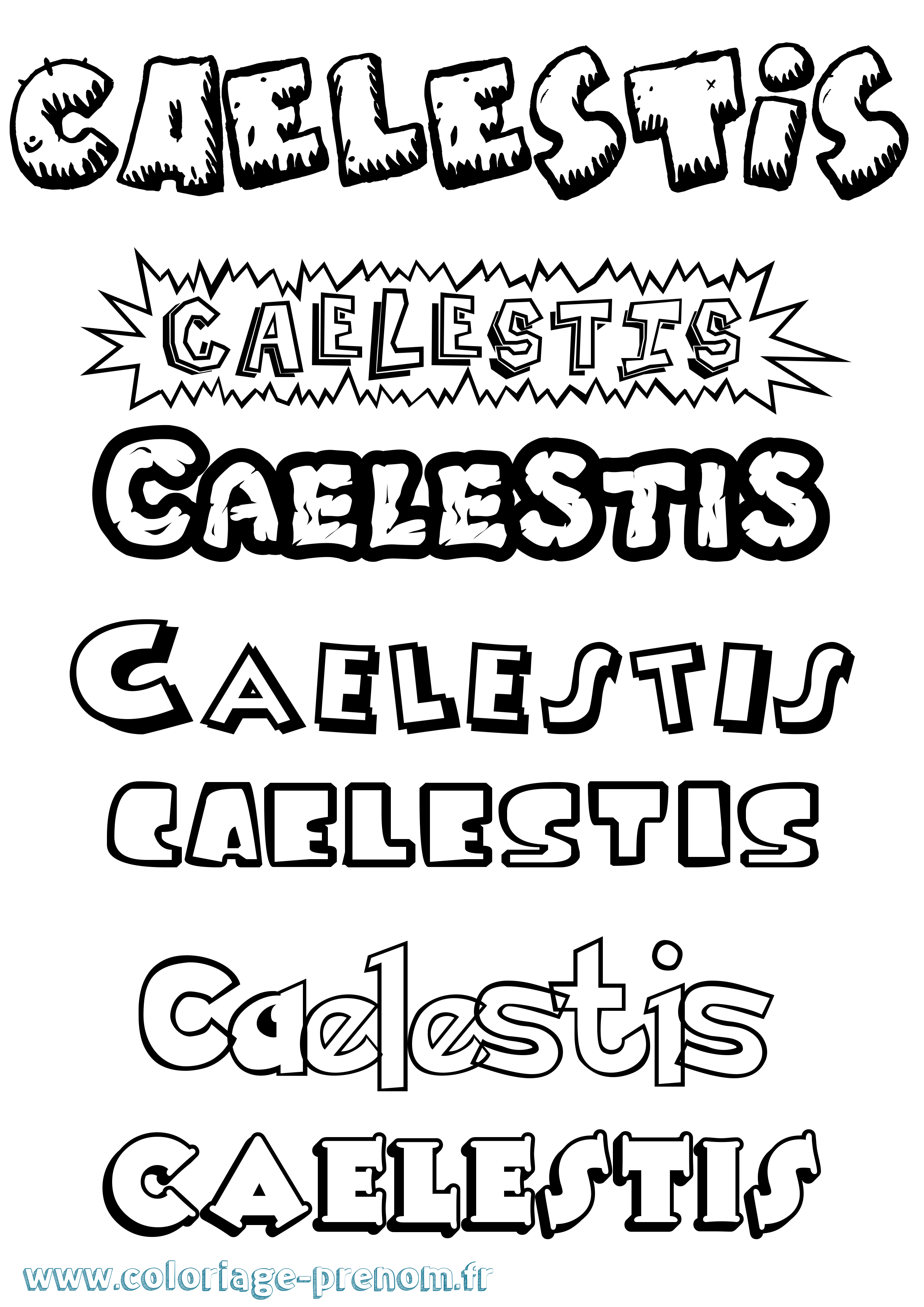 Coloriage prénom Caelestis Dessin Animé
