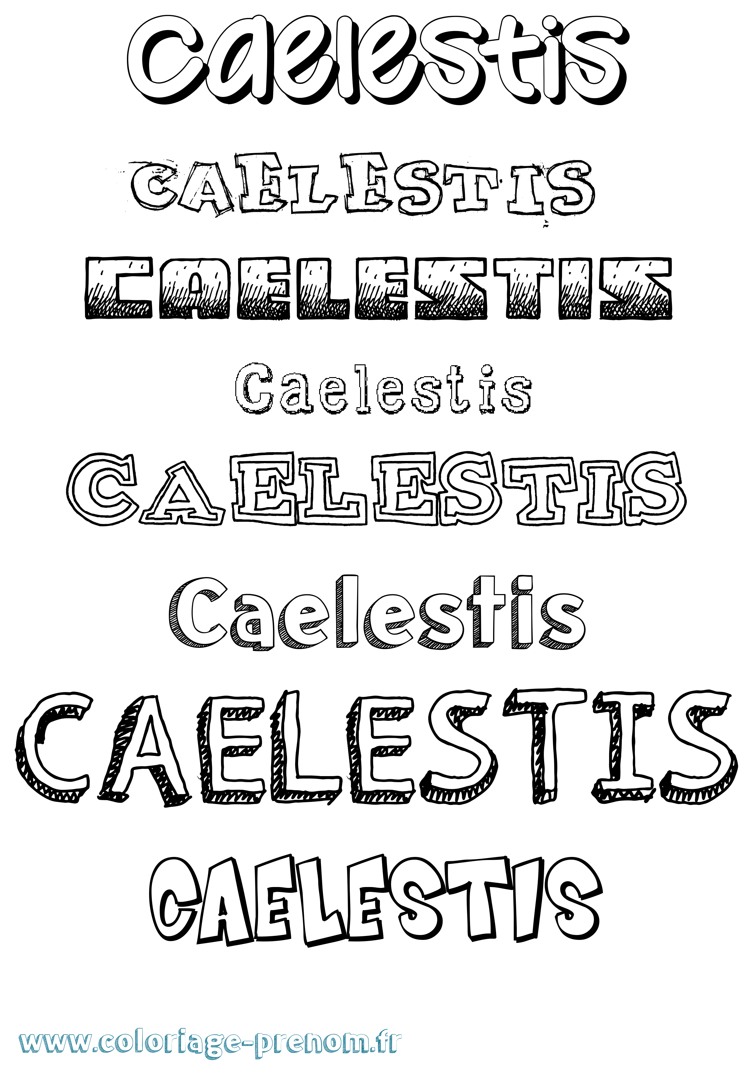 Coloriage Caelestis Dessiné Coloriage prénom Caelestis Dessiné