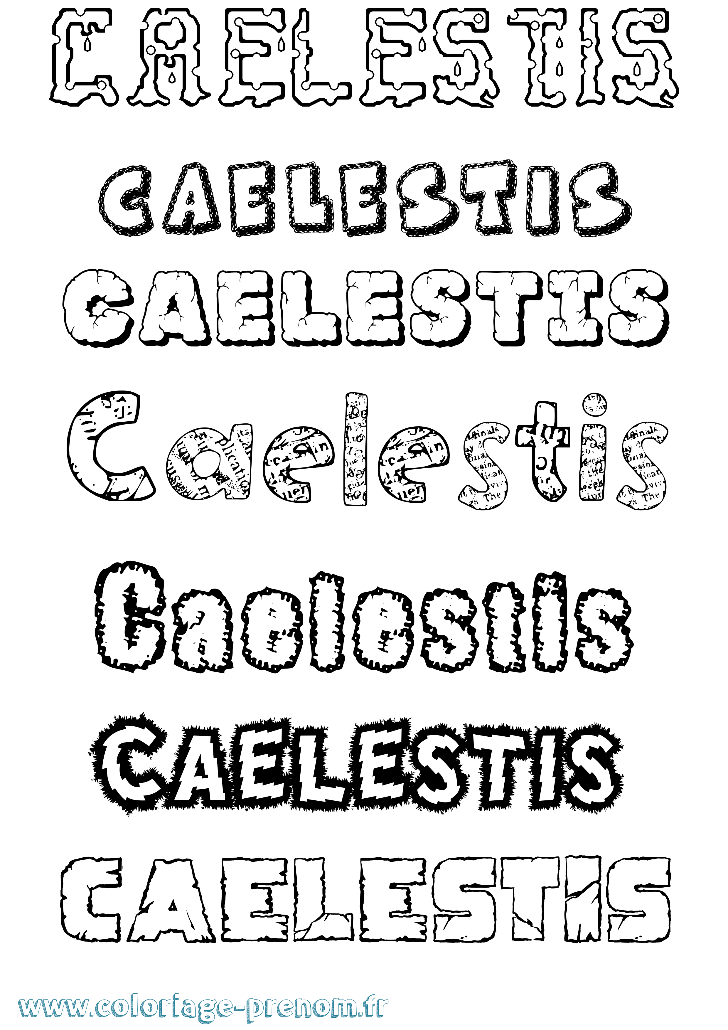 Coloriage Caelestis Destructuré Coloriage prénom Caelestis Destructuré
