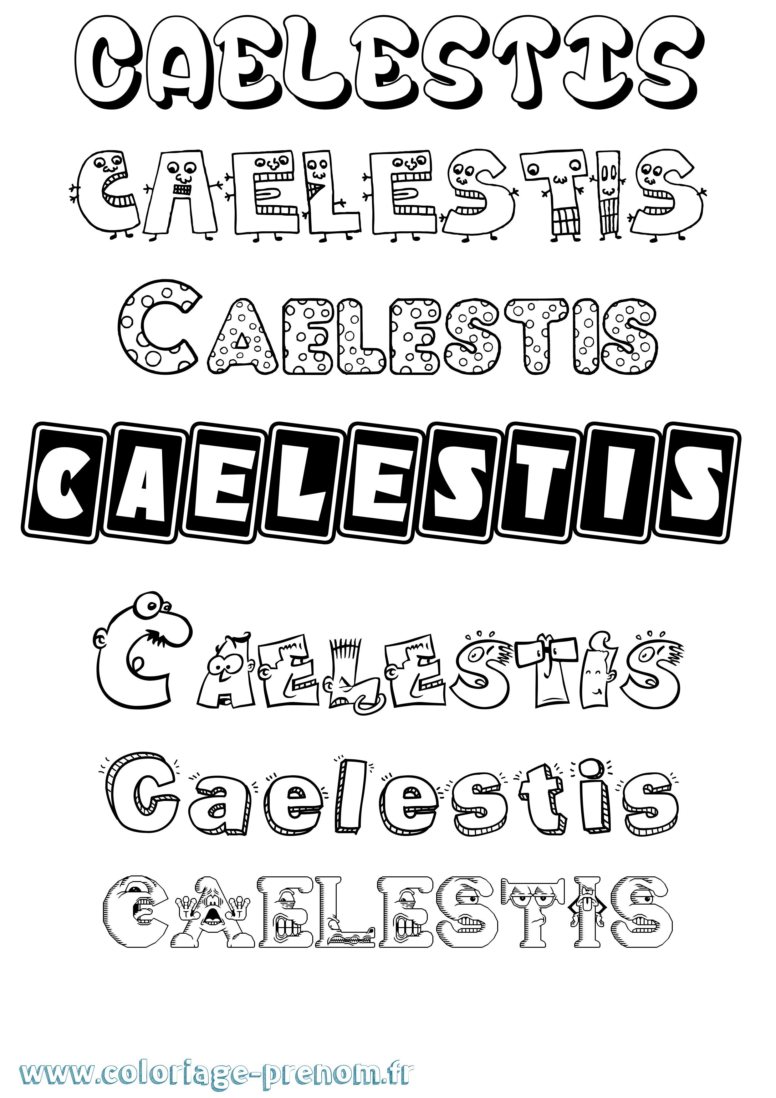 Coloriage prénom Caelestis Fun
