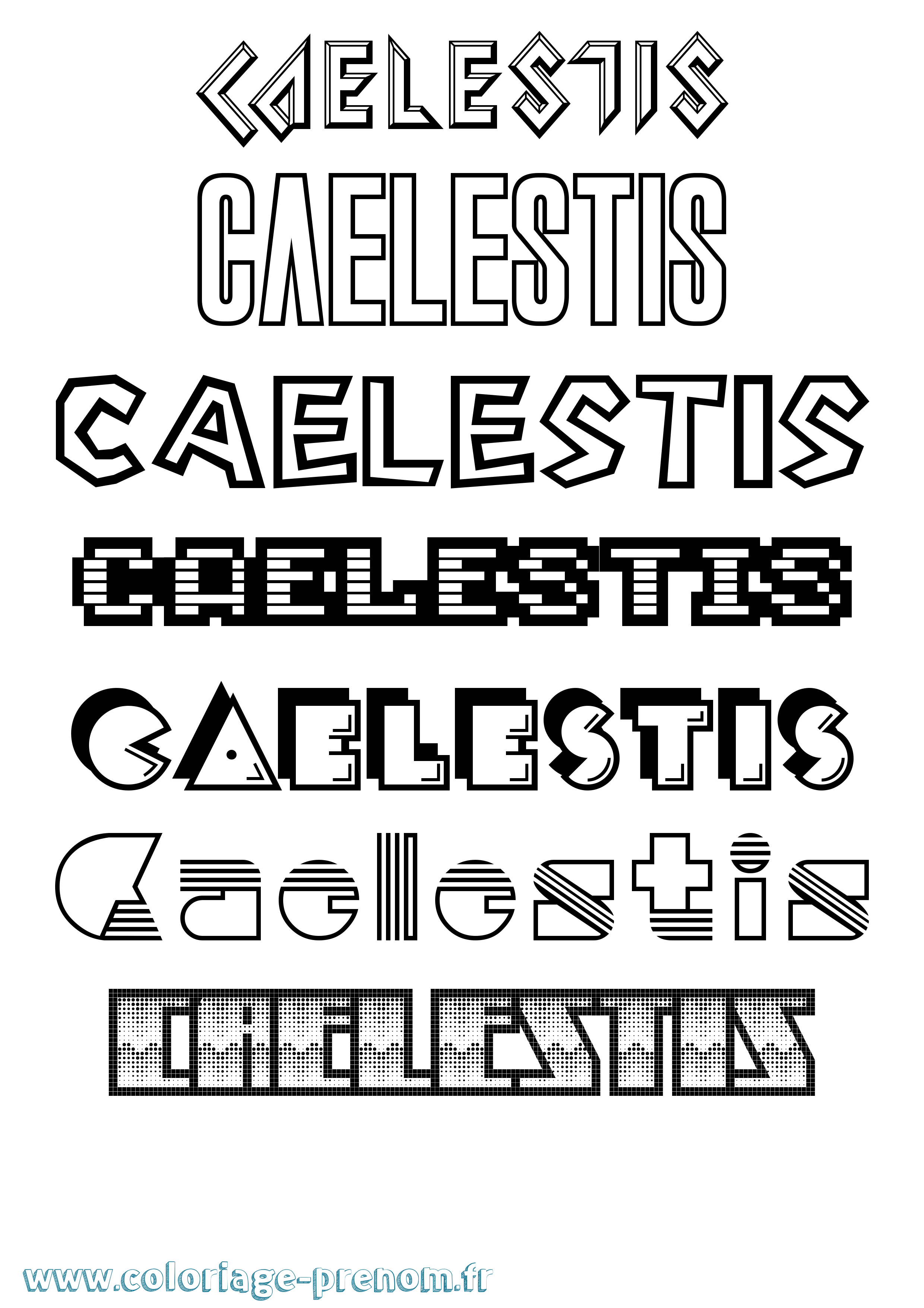 Coloriage prénom Caelestis Jeux Vidéos