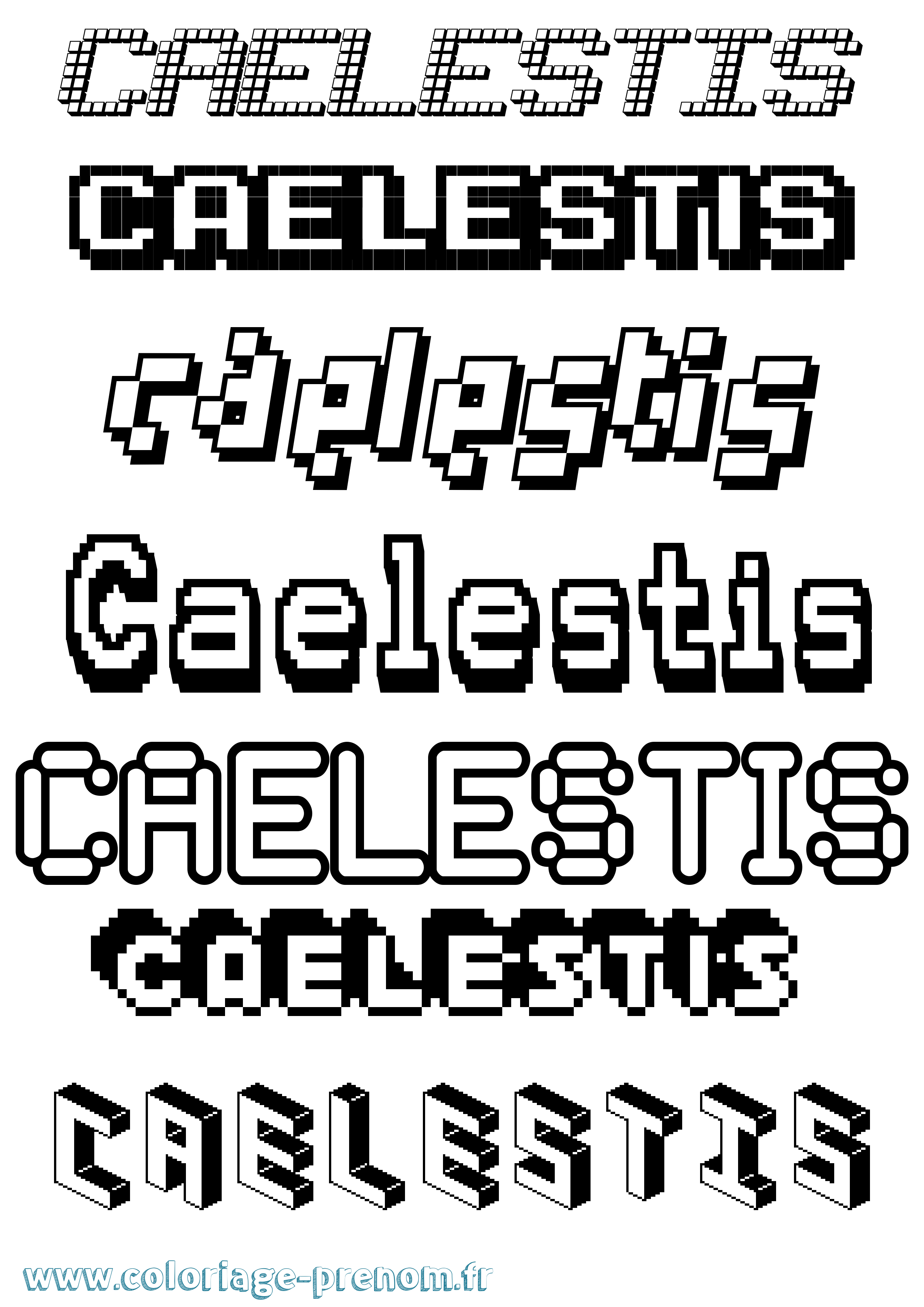 Coloriage Caelestis Pixel Coloriage prénom Caelestis Pixel