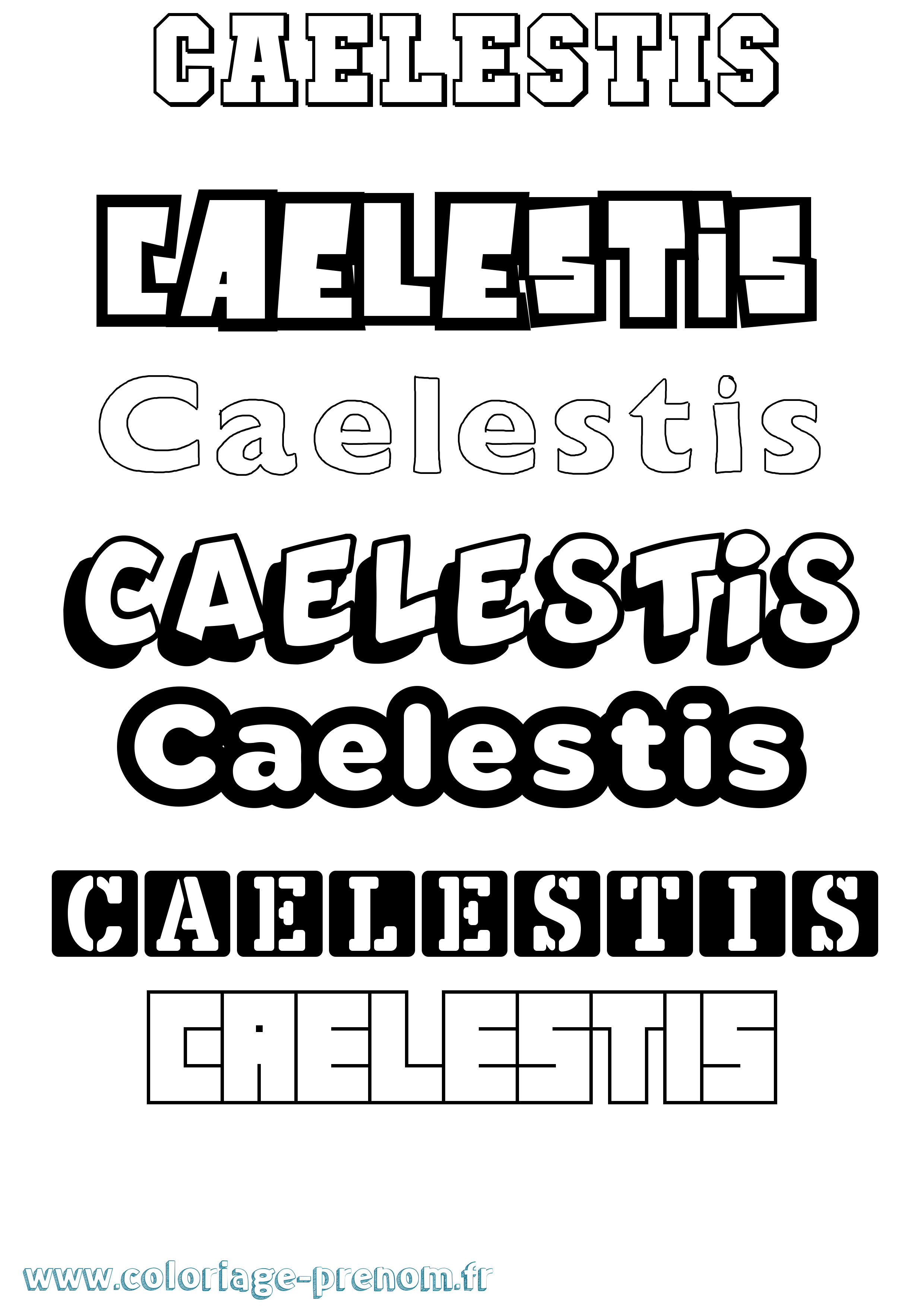 Coloriage prénom Caelestis Simple