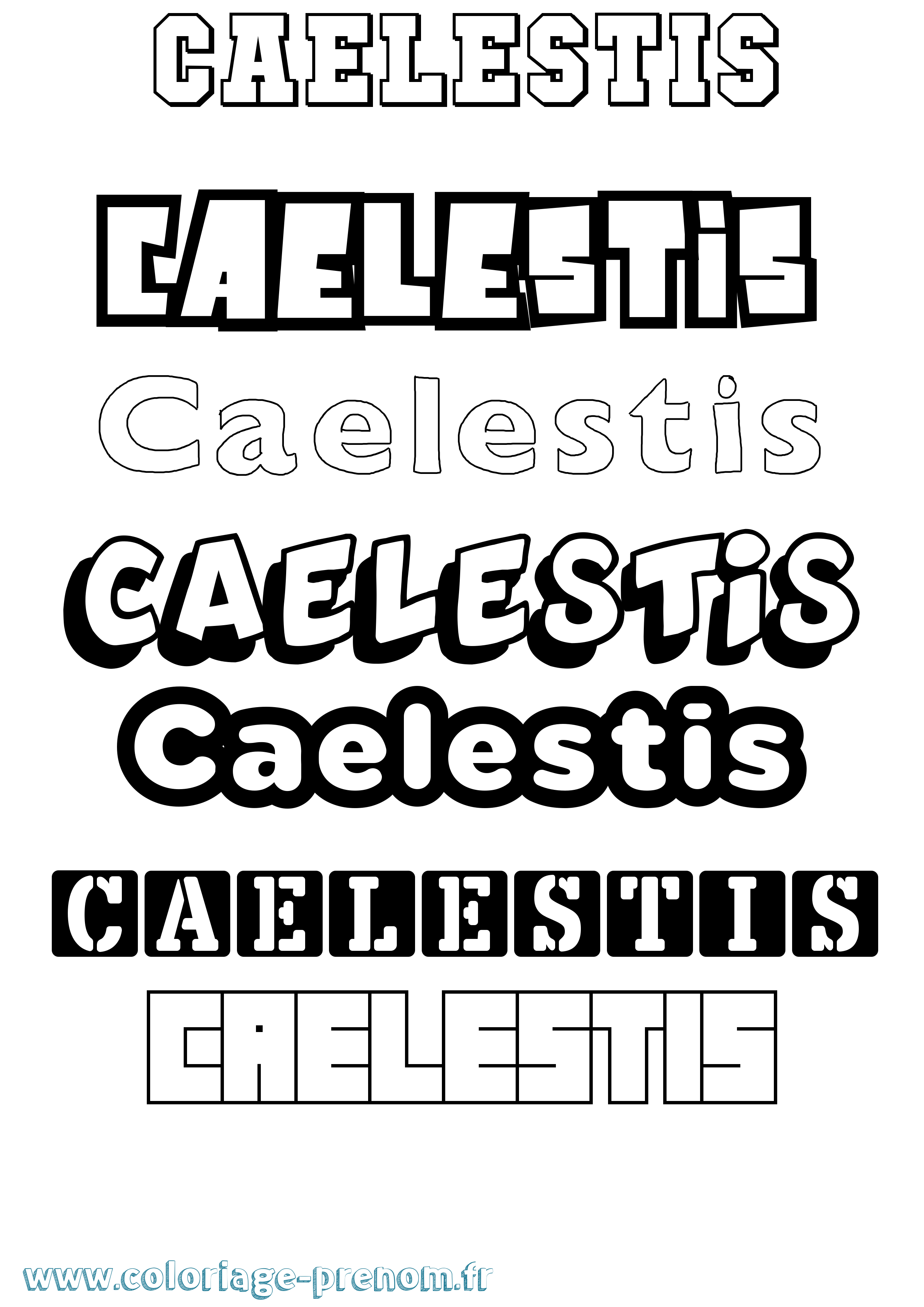 Coloriage Caelestis Simple Coloriage prénom Caelestis Simple