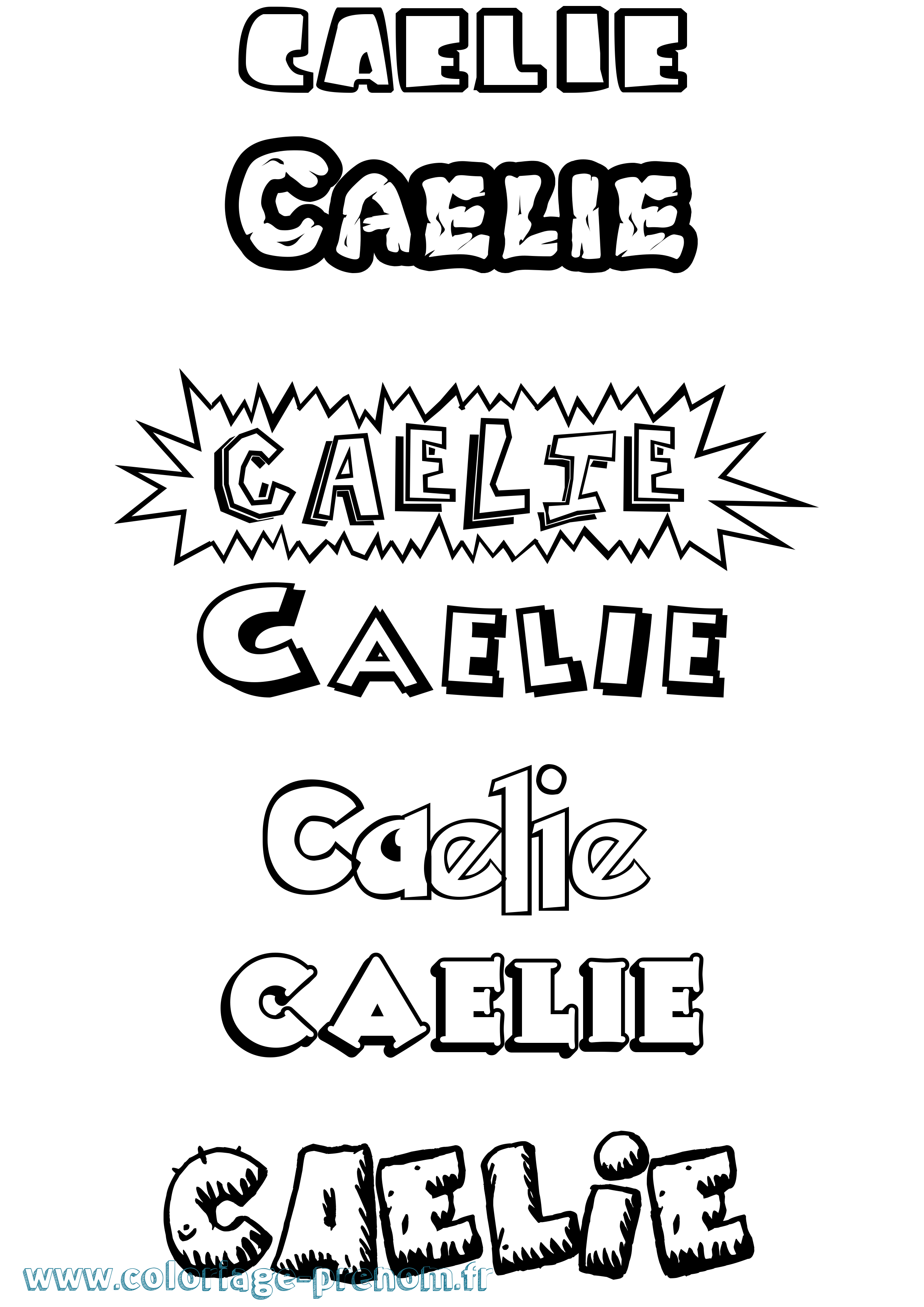 Coloriage prénom Caelie Dessin Animé