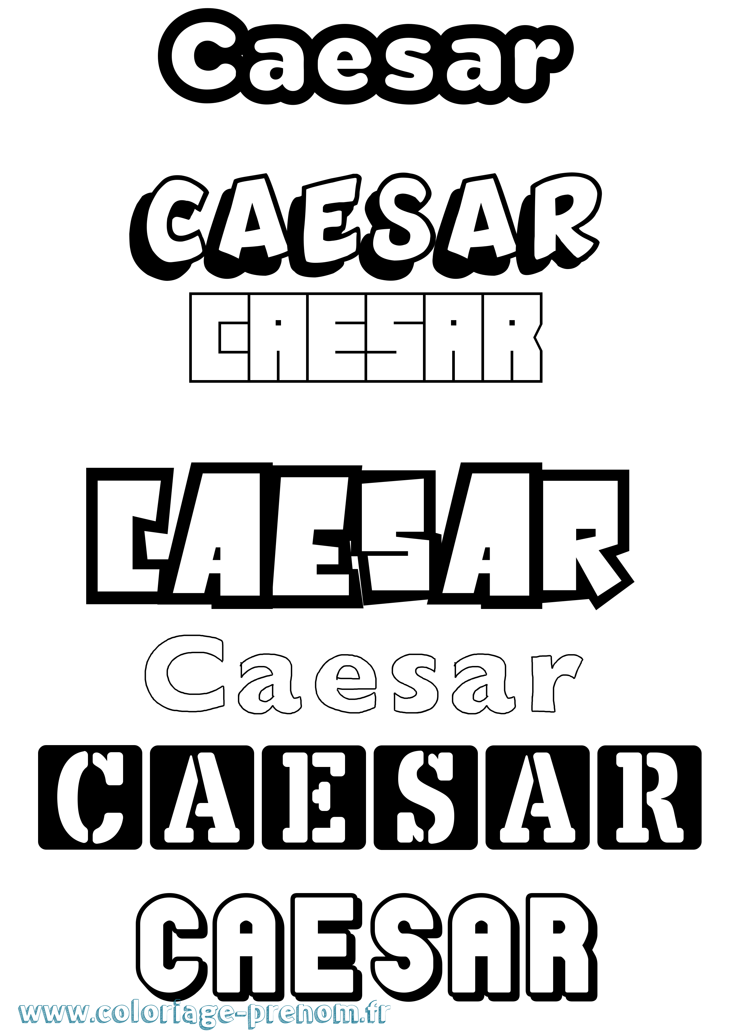 Coloriage prénom Caesar Simple