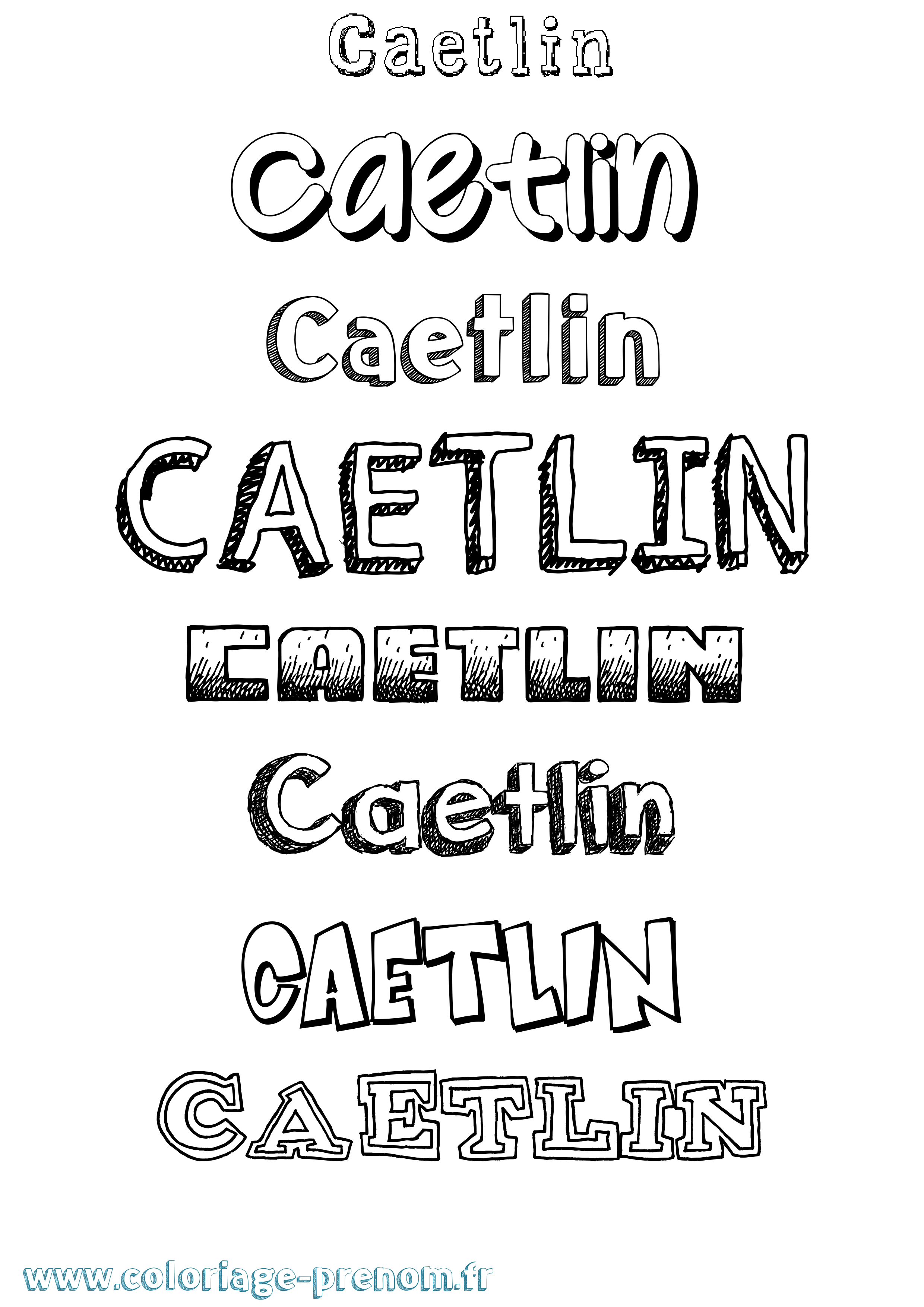 Coloriage Caetlin Dessiné Coloriage prénom Caetlin Dessiné