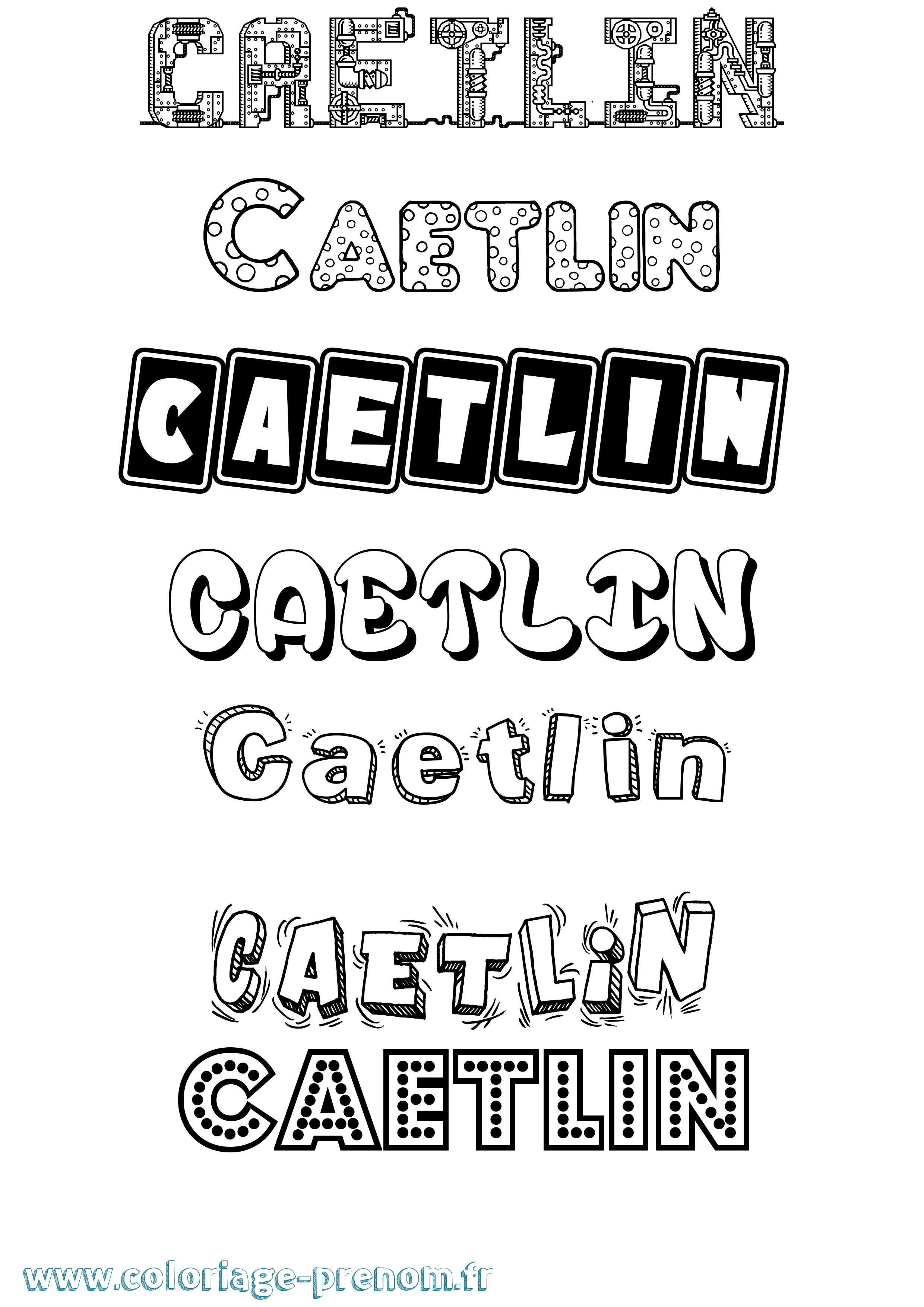 Coloriage Caetlin Fun Coloriage prénom Caetlin Fun