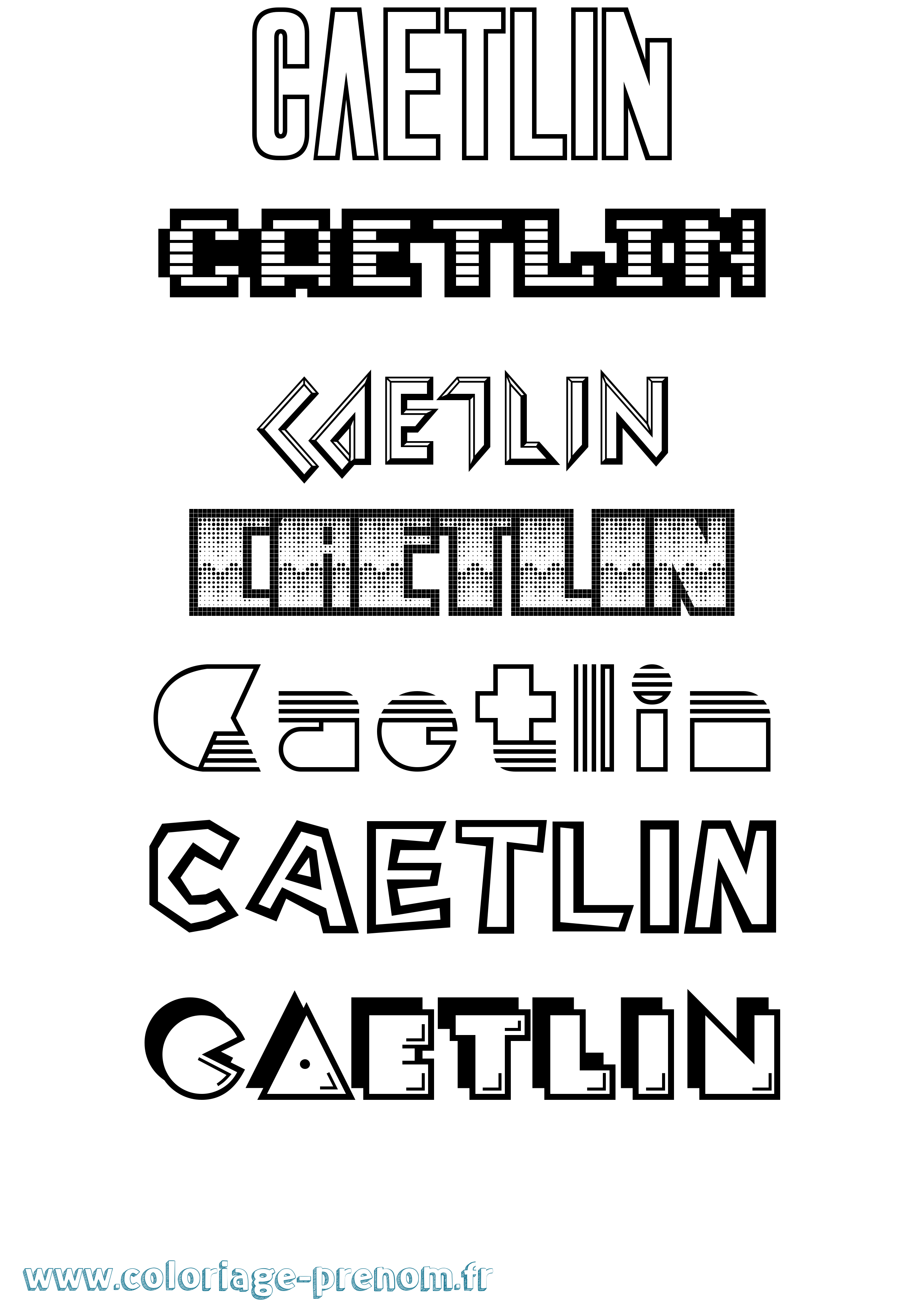 Coloriage prénom Caetlin Jeux Vidéos