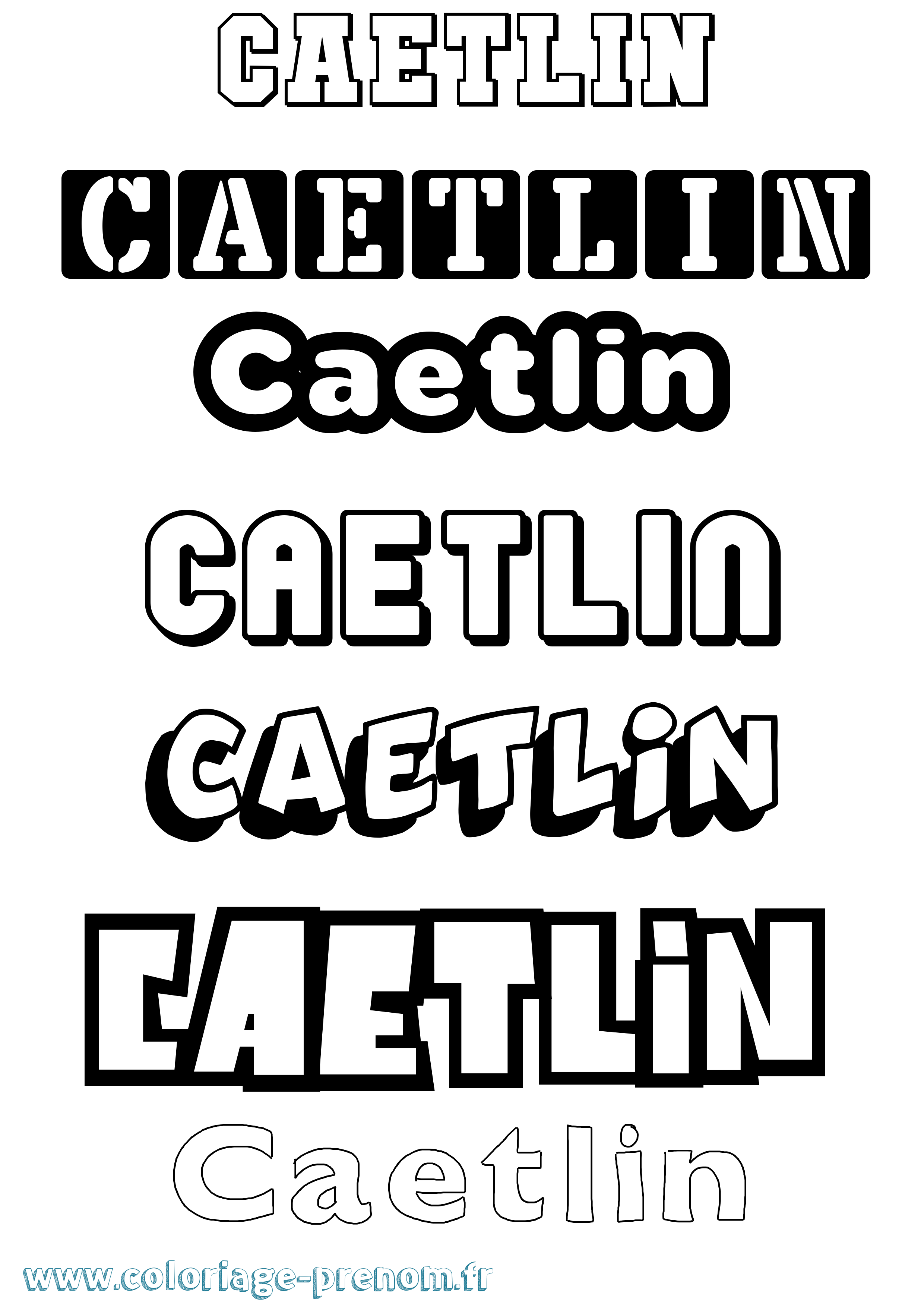 Coloriage prénom Caetlin Simple