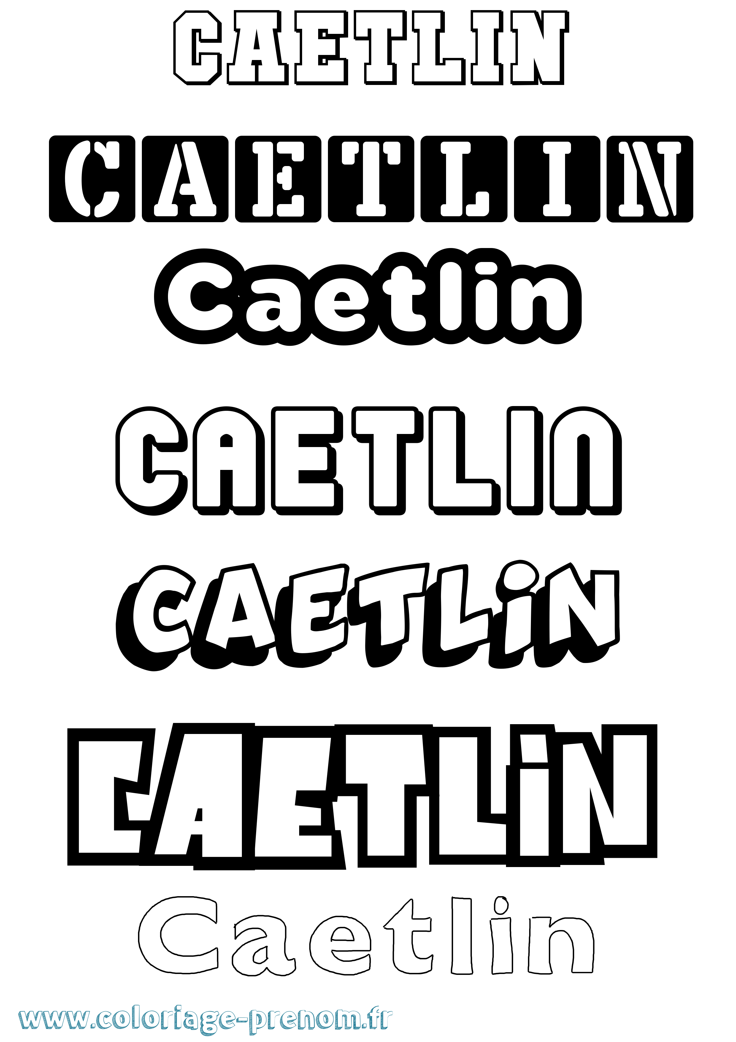 Coloriage Caetlin Simple Coloriage prénom Caetlin Simple