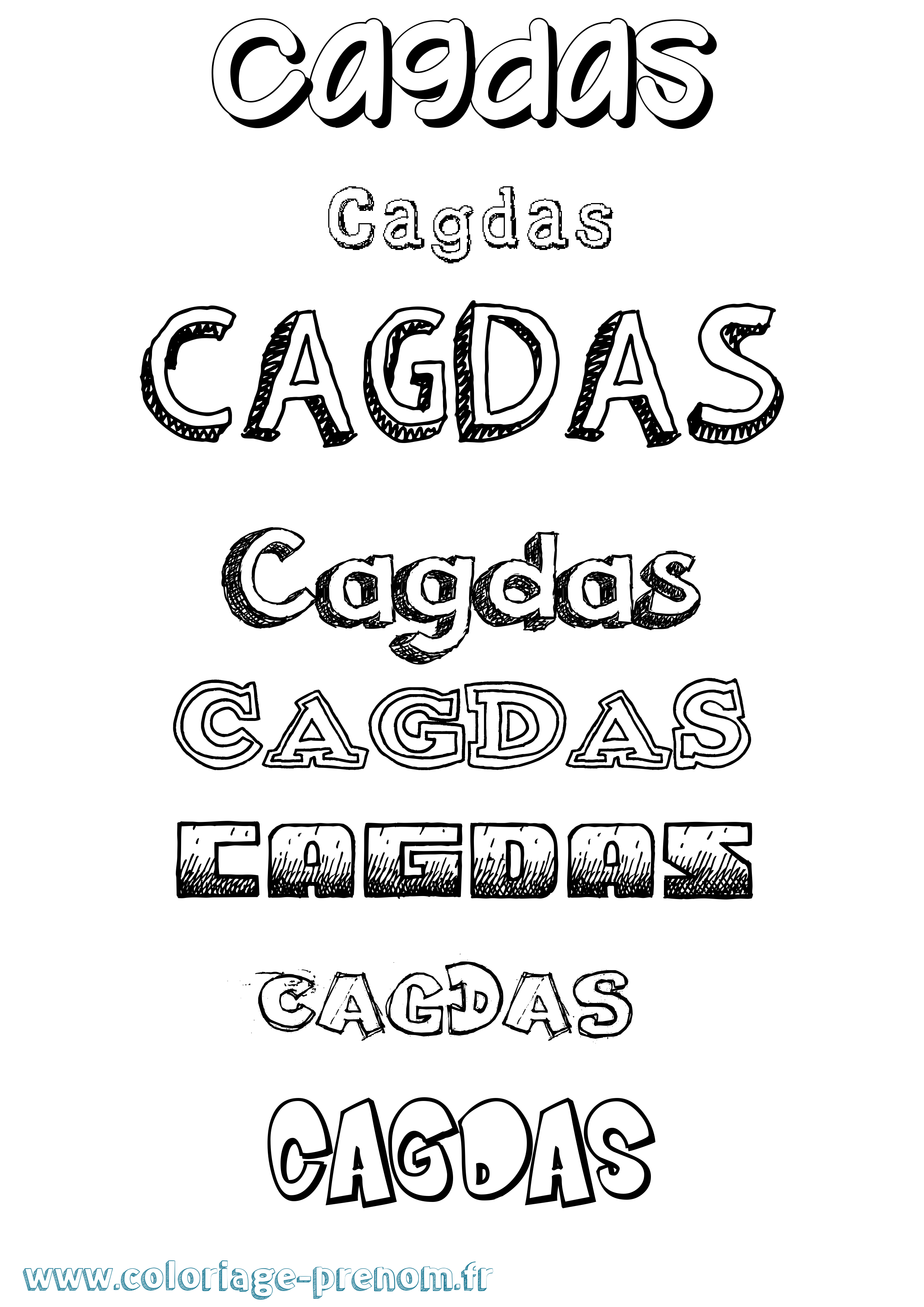 Coloriage Cagdas Dessiné Coloriage prénom Cagdas Dessiné