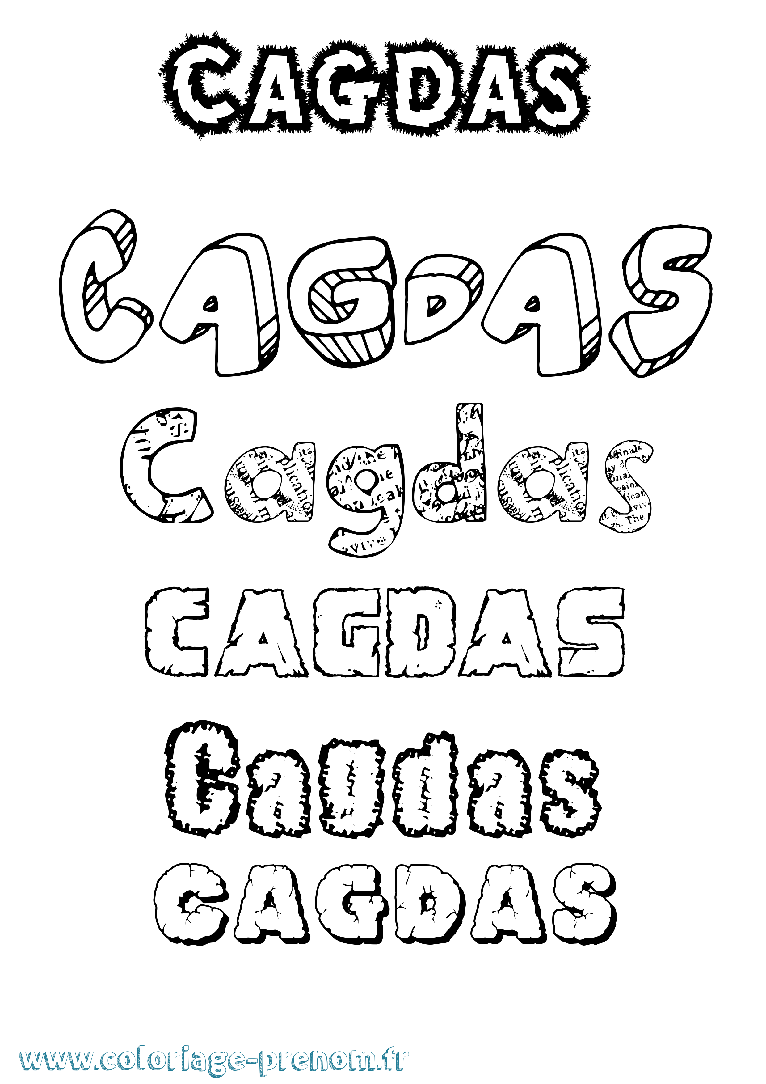 Coloriage Cagdas Destructuré Coloriage prénom Cagdas Destructuré