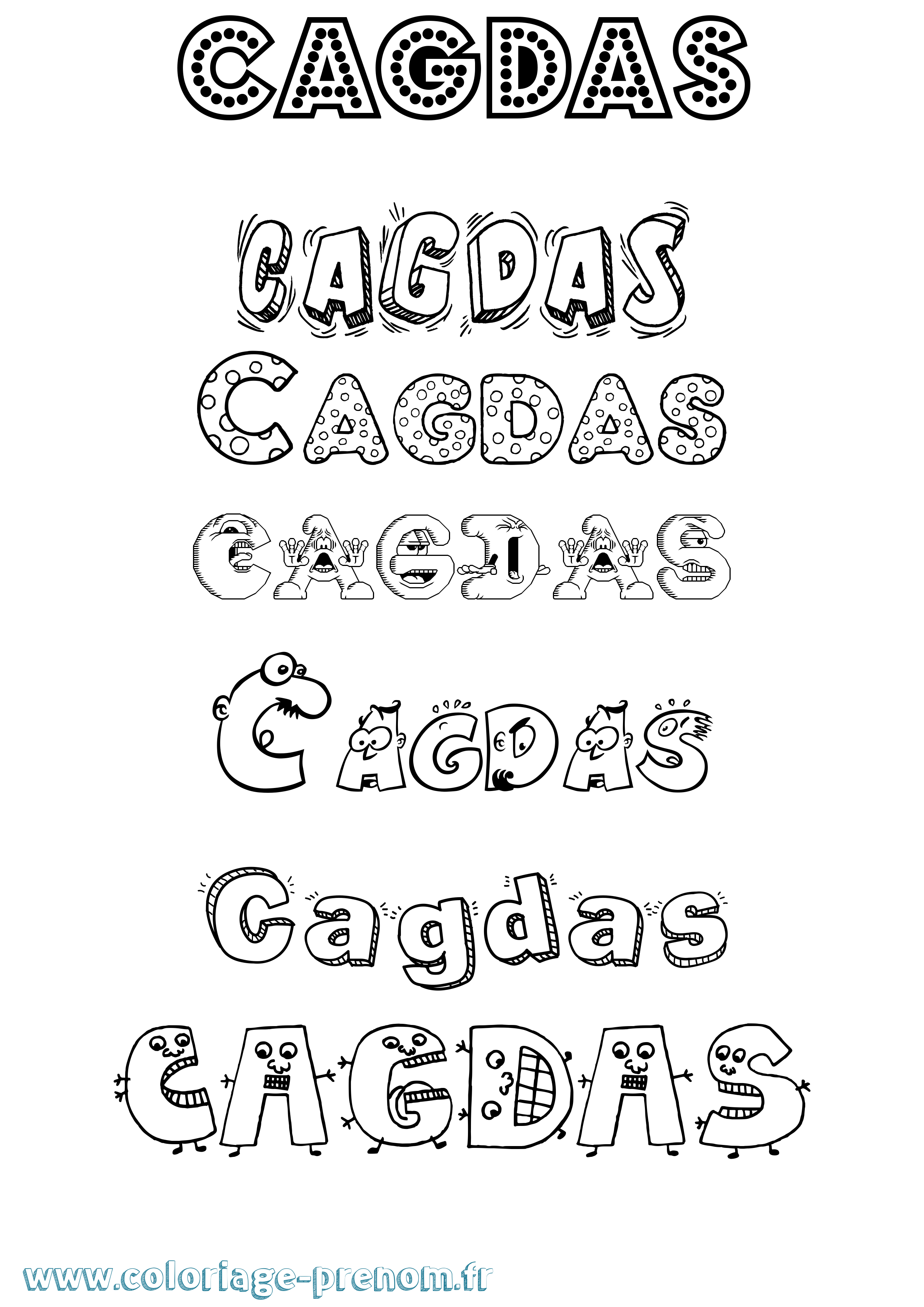 Coloriage Cagdas Fun Coloriage prénom Cagdas Fun
