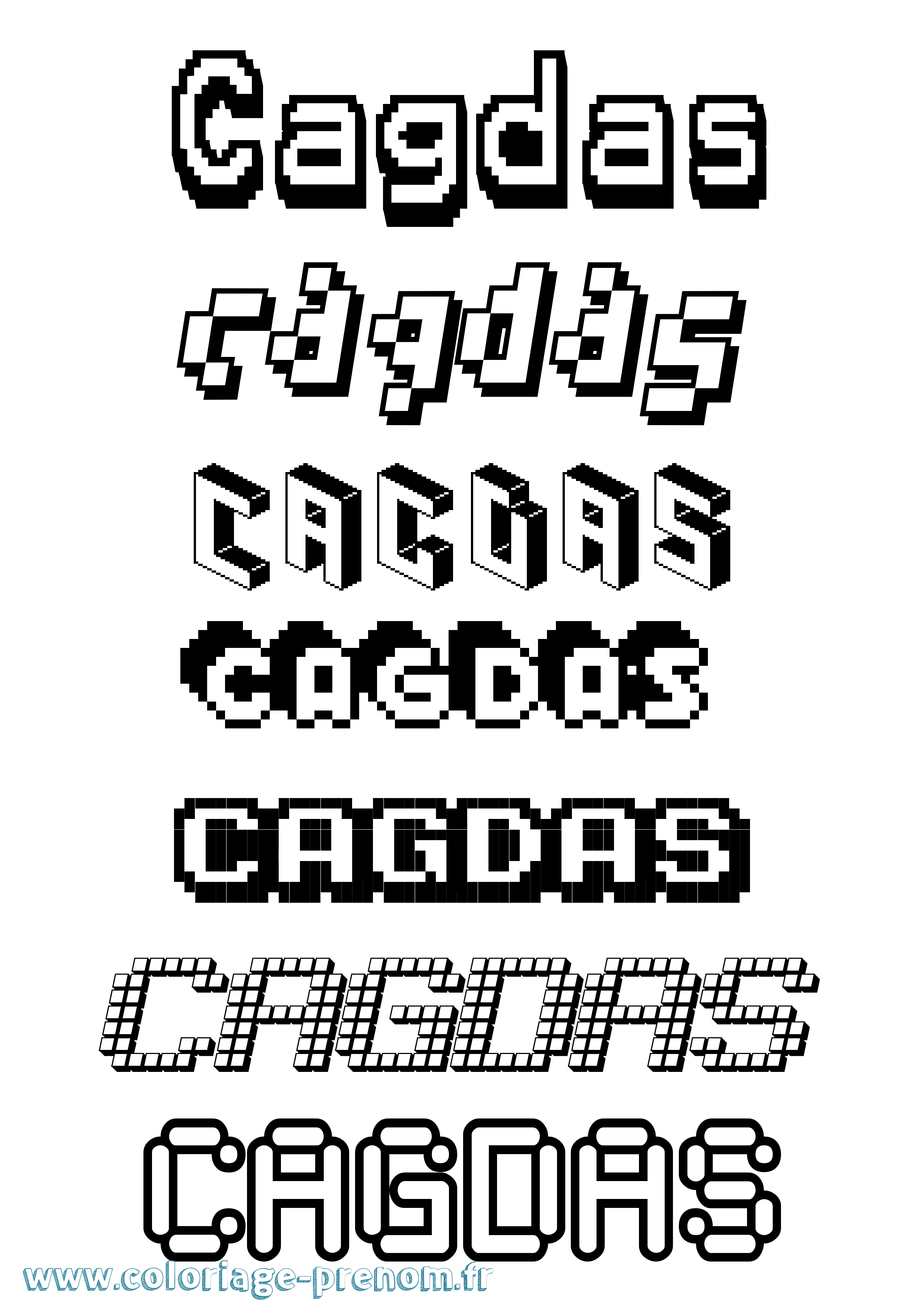 Coloriage Cagdas Pixel Coloriage prénom Cagdas Pixel