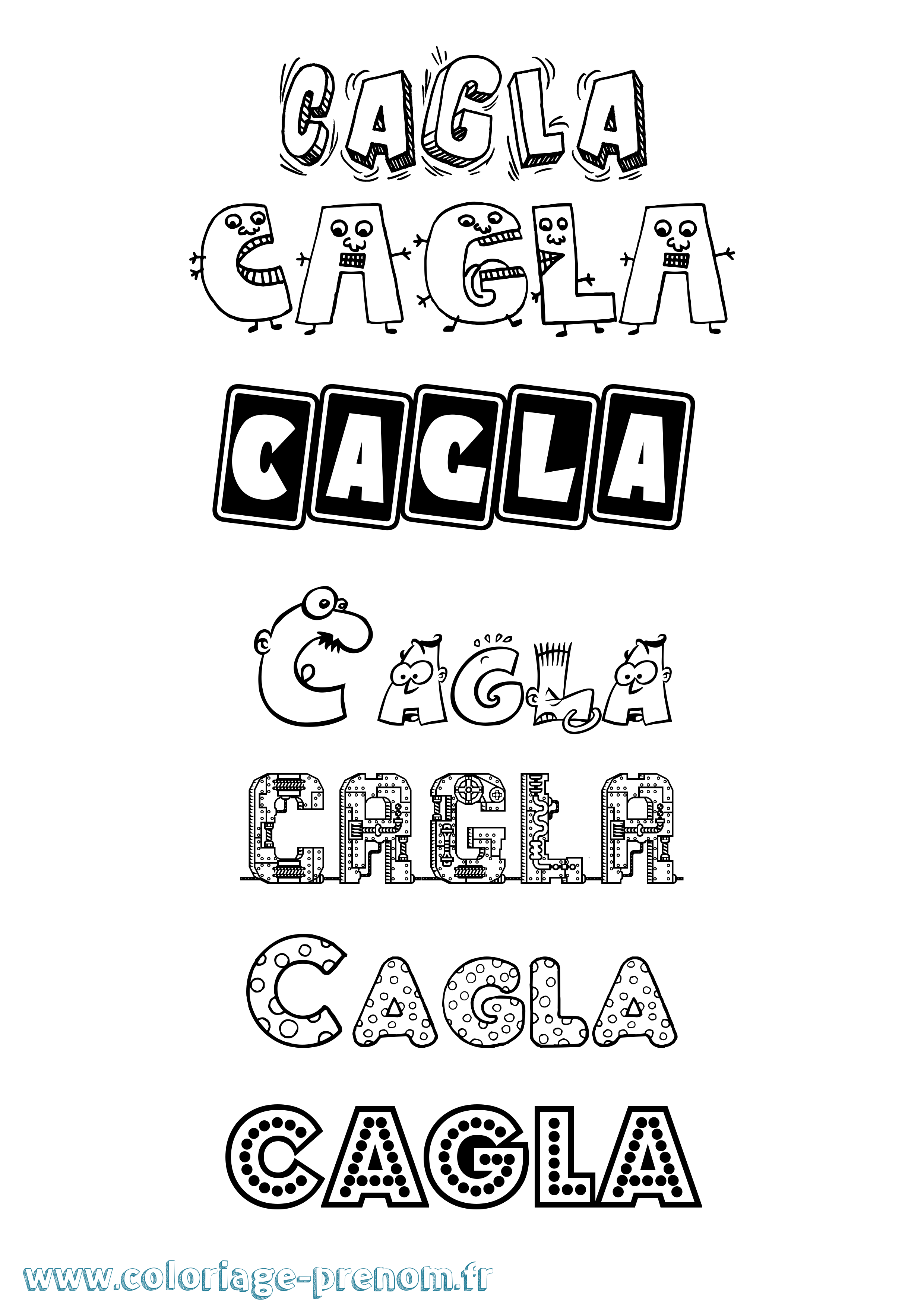 Coloriage prénom Cagla Fun