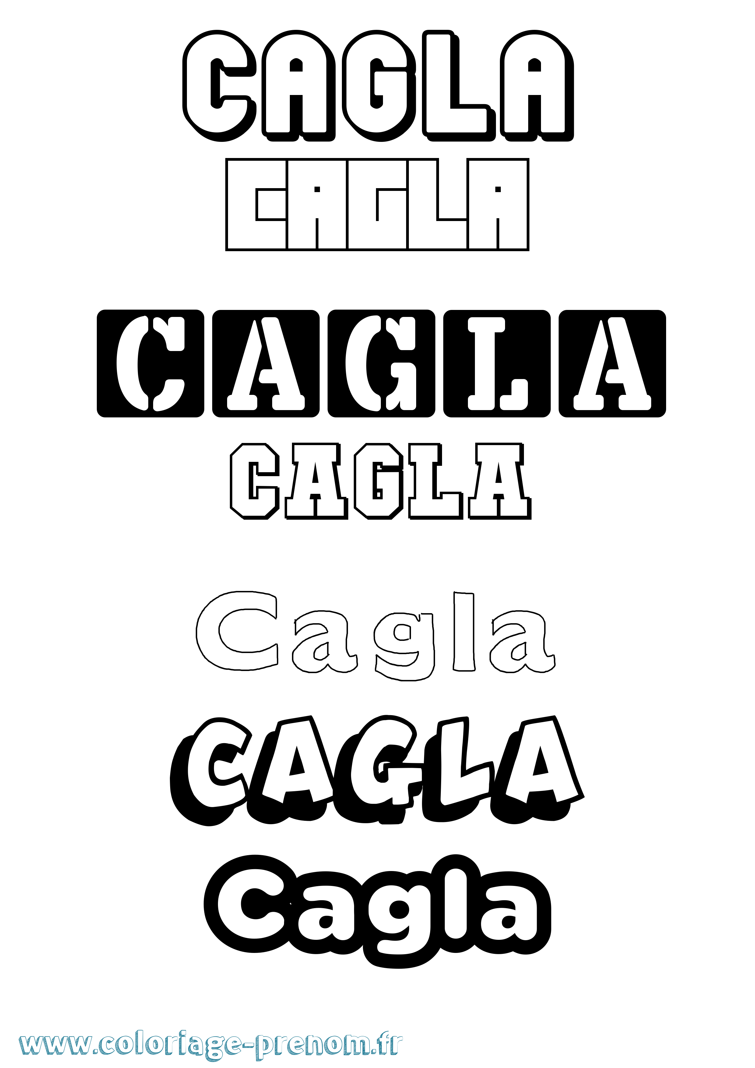Coloriage prénom Cagla Simple