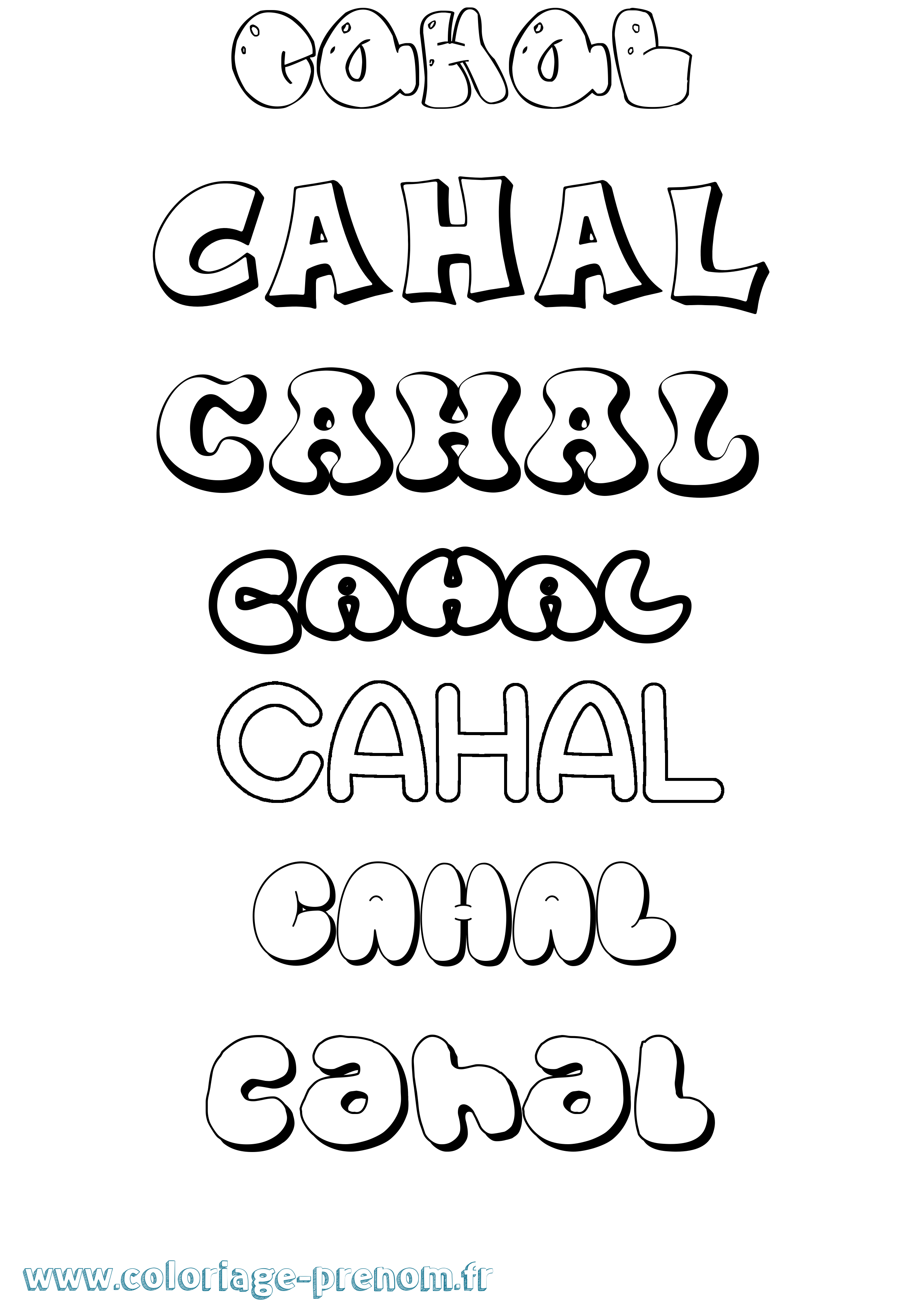 Coloriage Cahal Bubble Coloriage prénom Cahal Bubble
