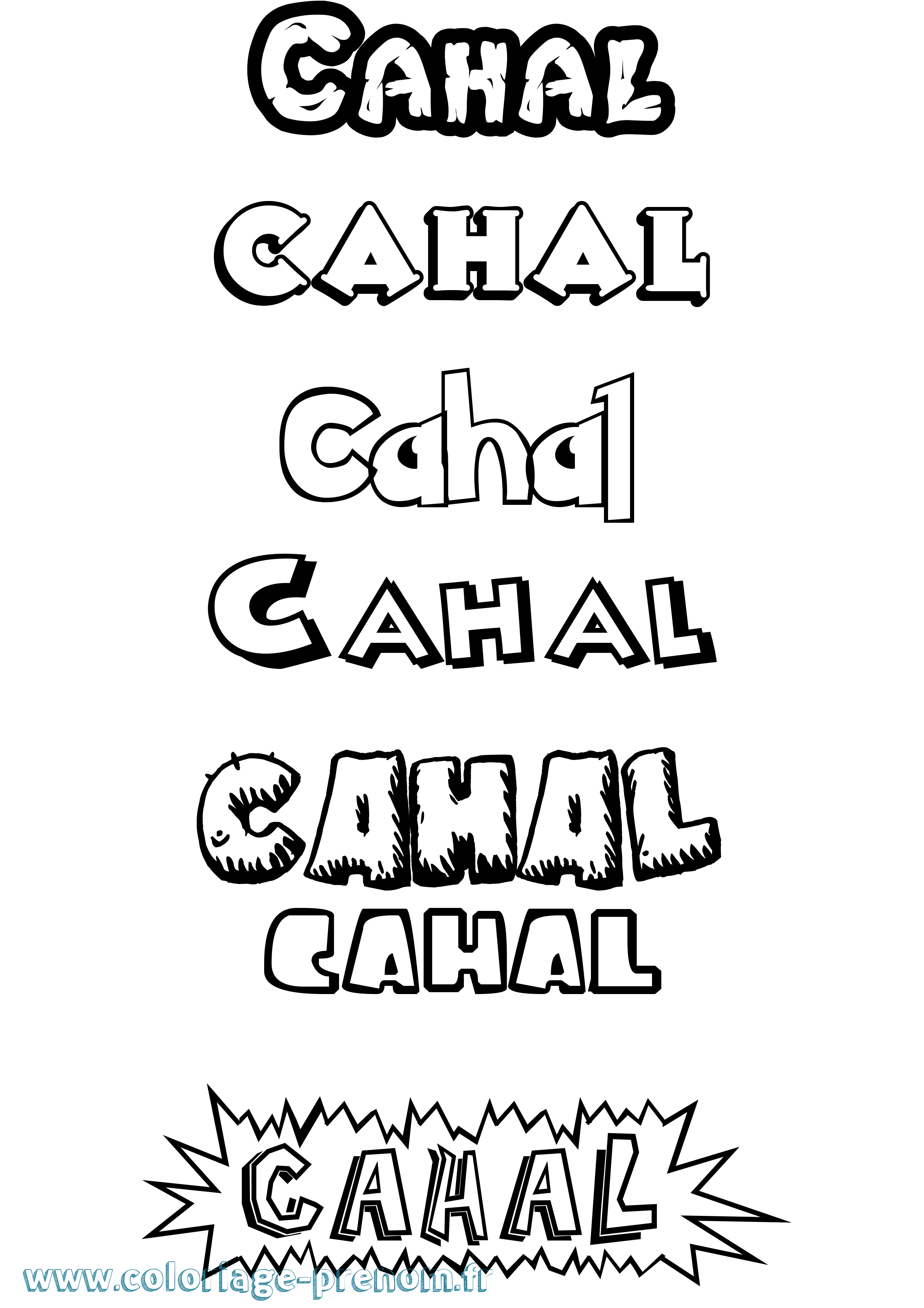 Coloriage Cahal Dessin Animé Coloriage prénom Cahal Dessin Animé
