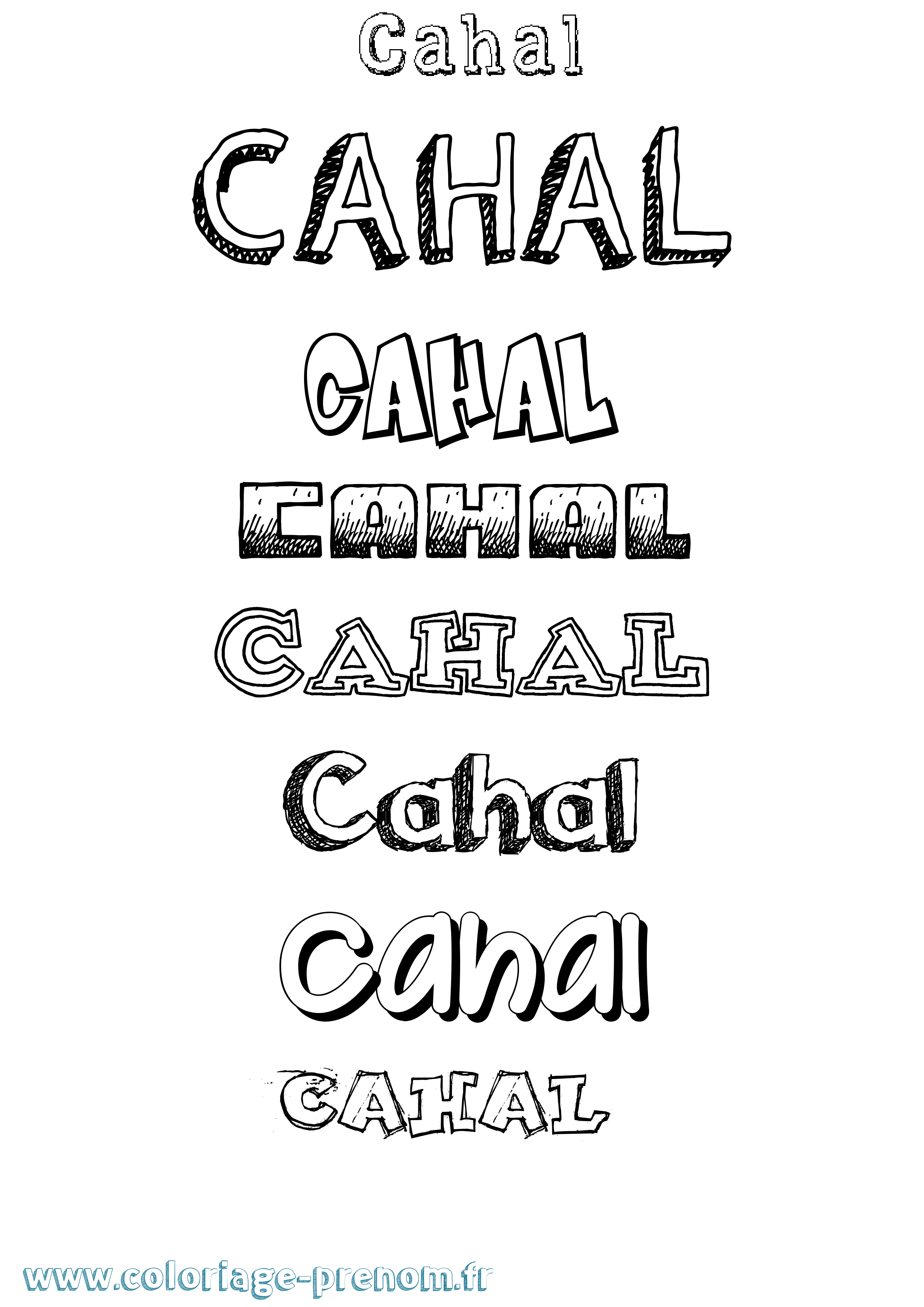 Coloriage Cahal Dessiné Coloriage prénom Cahal Dessiné