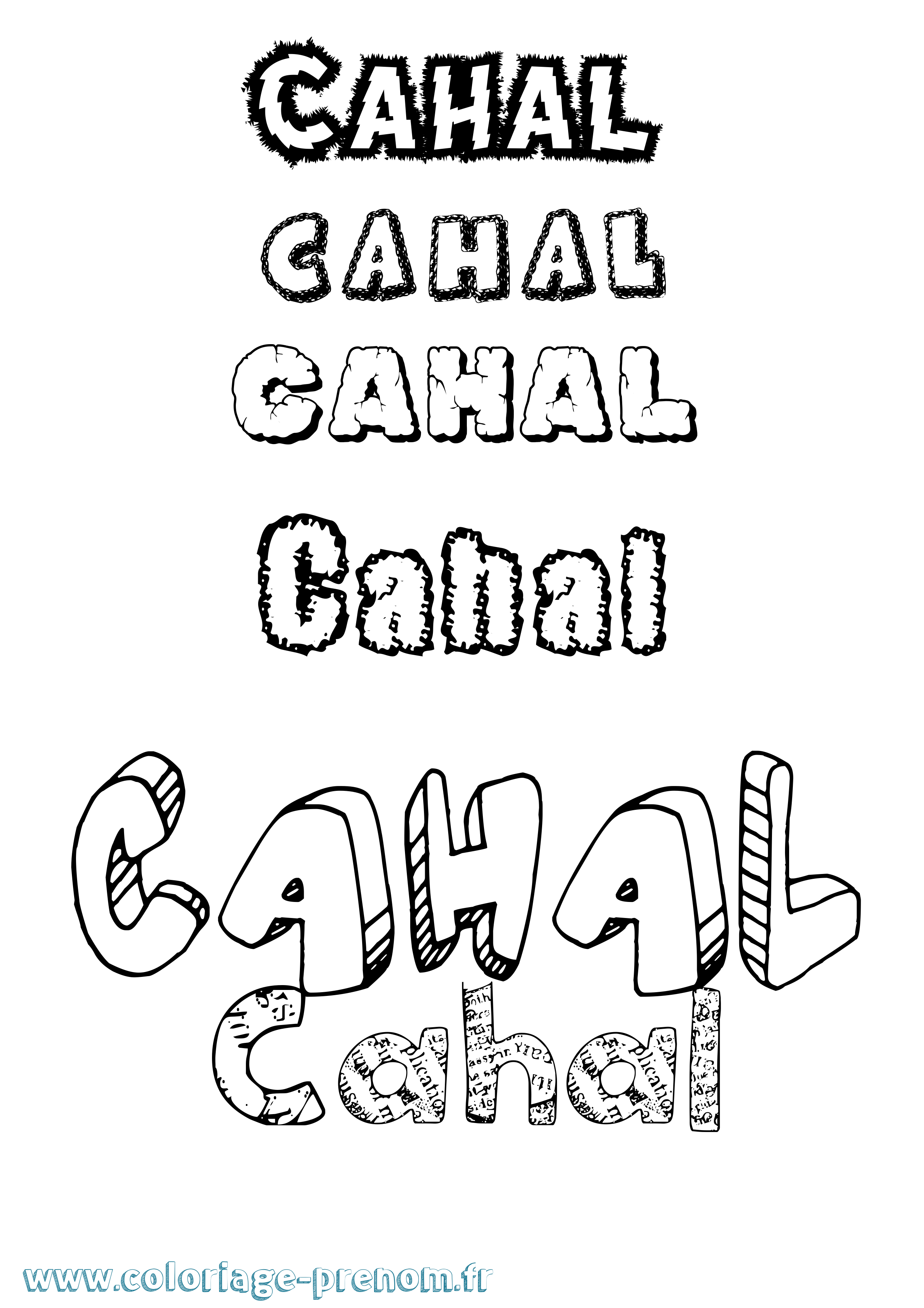 Coloriage Cahal Destructuré Coloriage prénom Cahal Destructuré