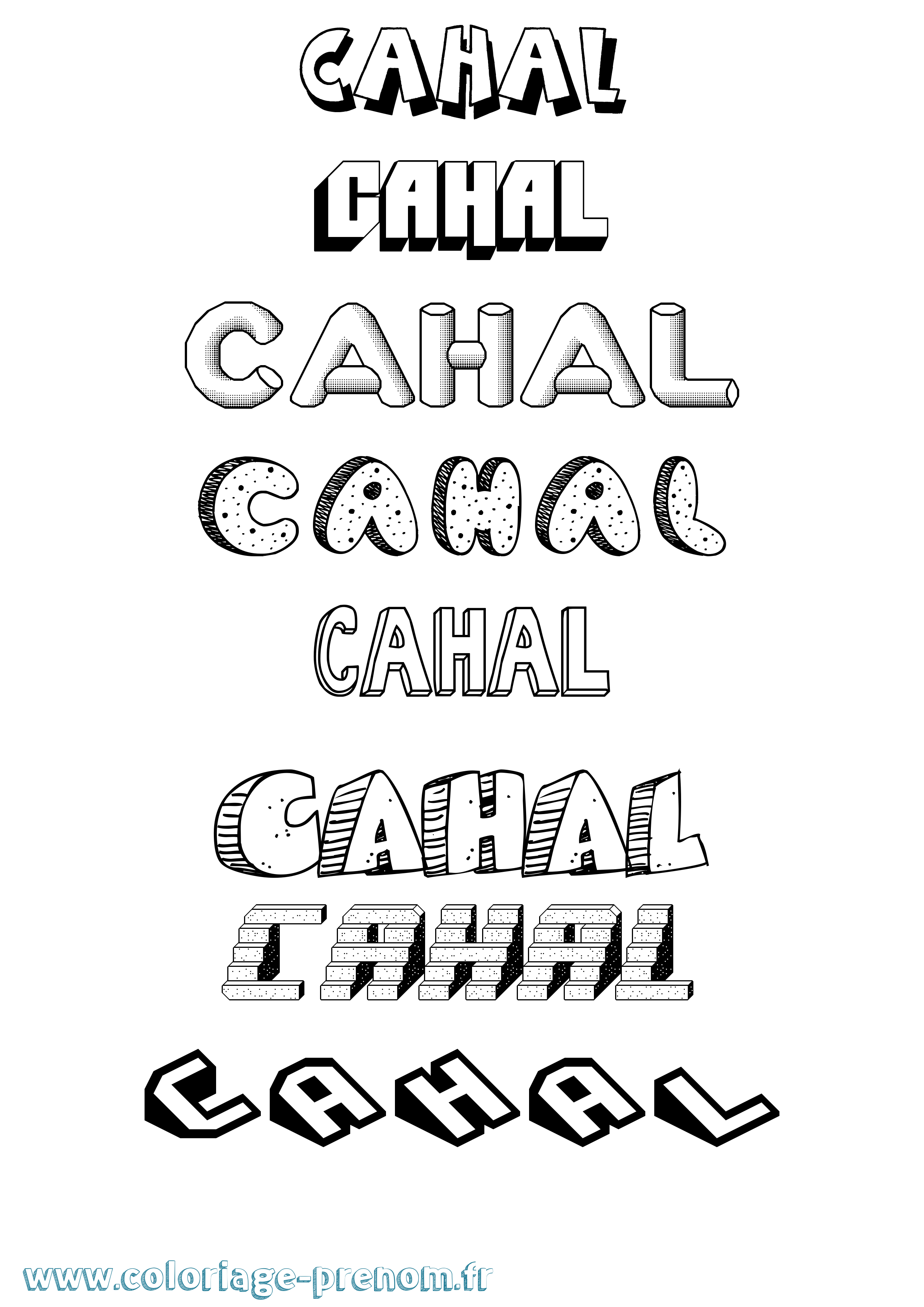 Coloriage Cahal Effet 3D Coloriage prénom Cahal Effet 3D