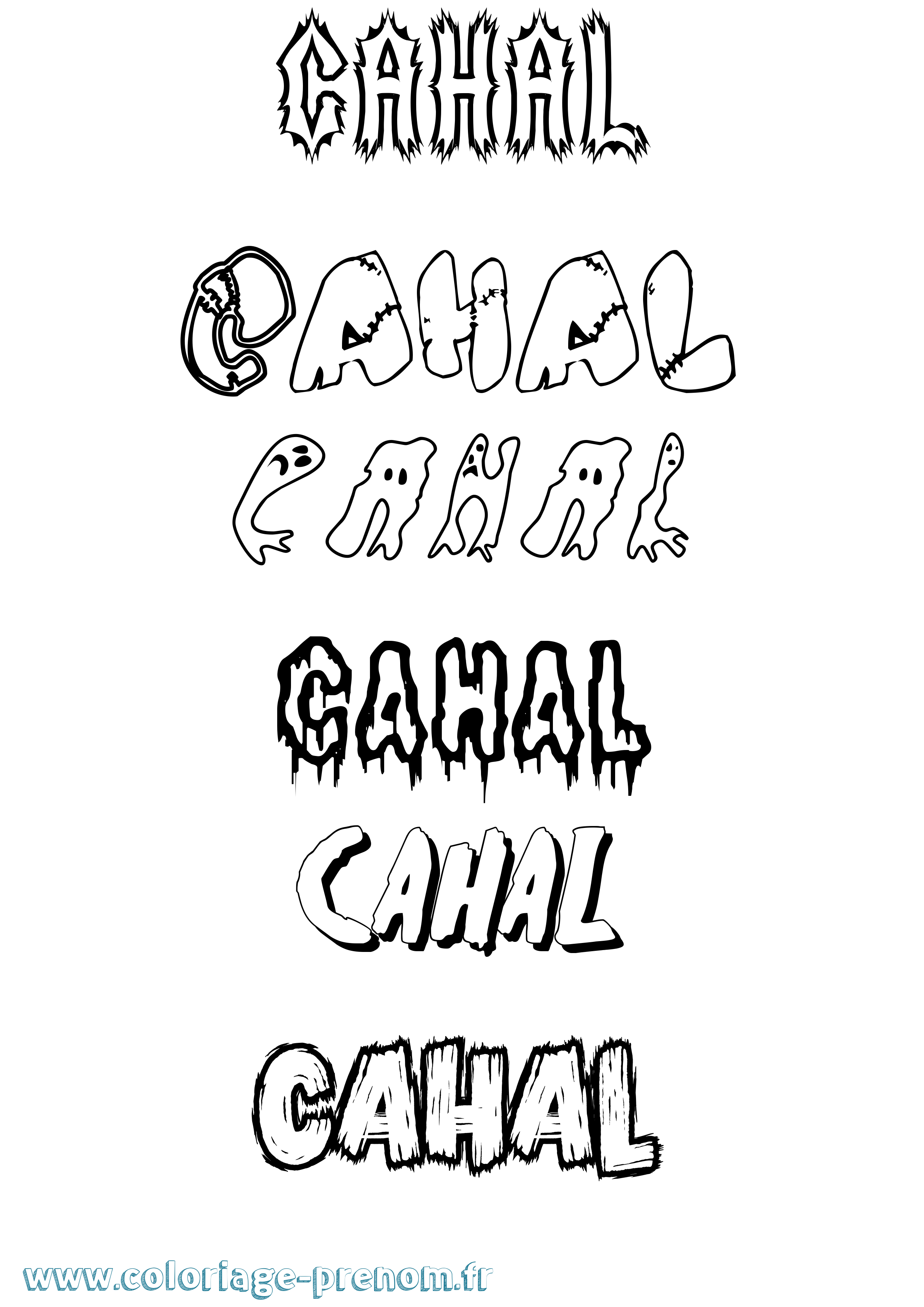 Coloriage Cahal Frisson Coloriage prénom Cahal Frisson