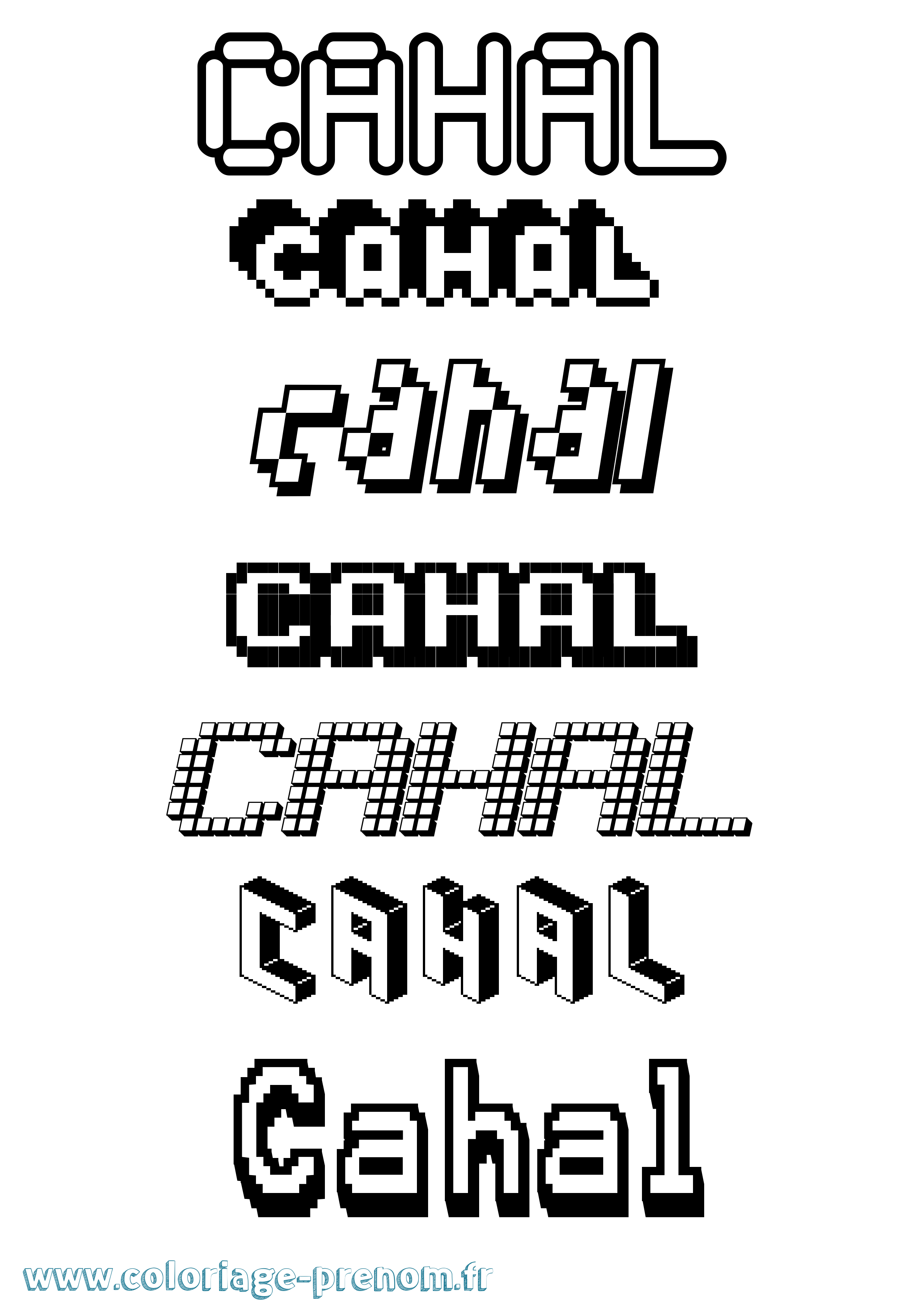 Coloriage Cahal Pixel Coloriage prénom Cahal Pixel