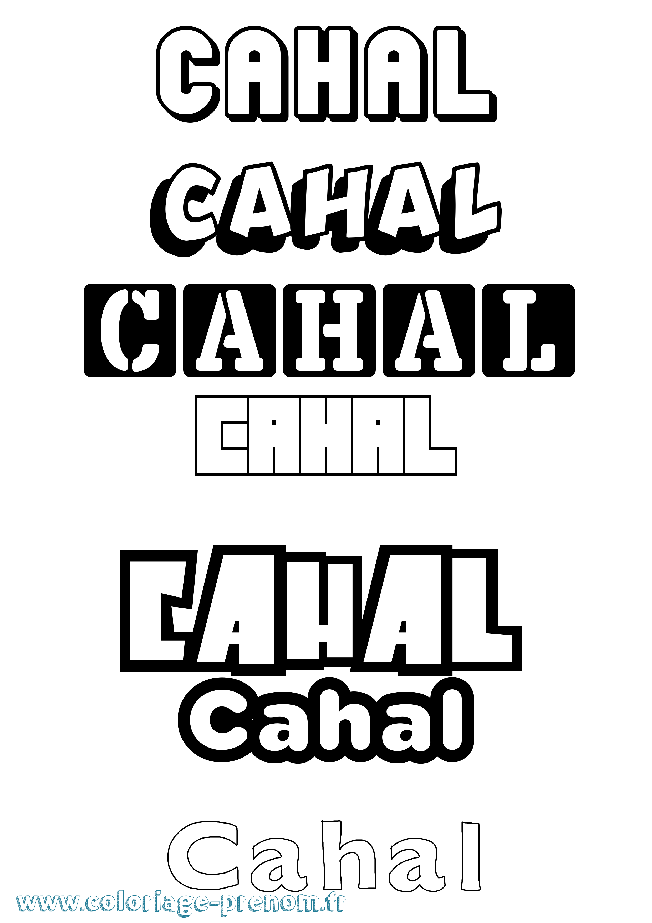 Coloriage Cahal Simple Coloriage prénom Cahal Simple