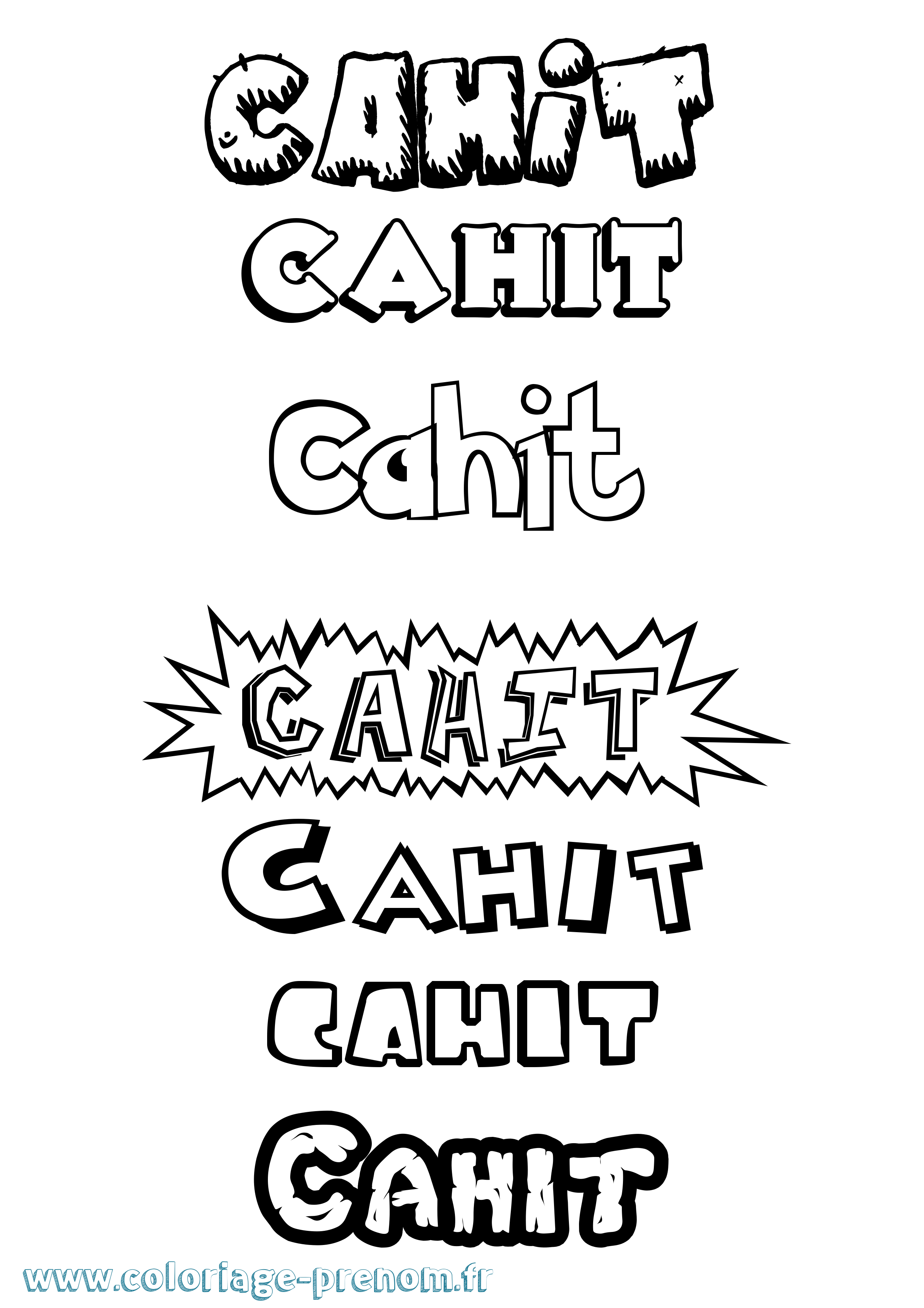 Coloriage Cahit Dessin Animé Coloriage prénom Cahit Dessin Animé
