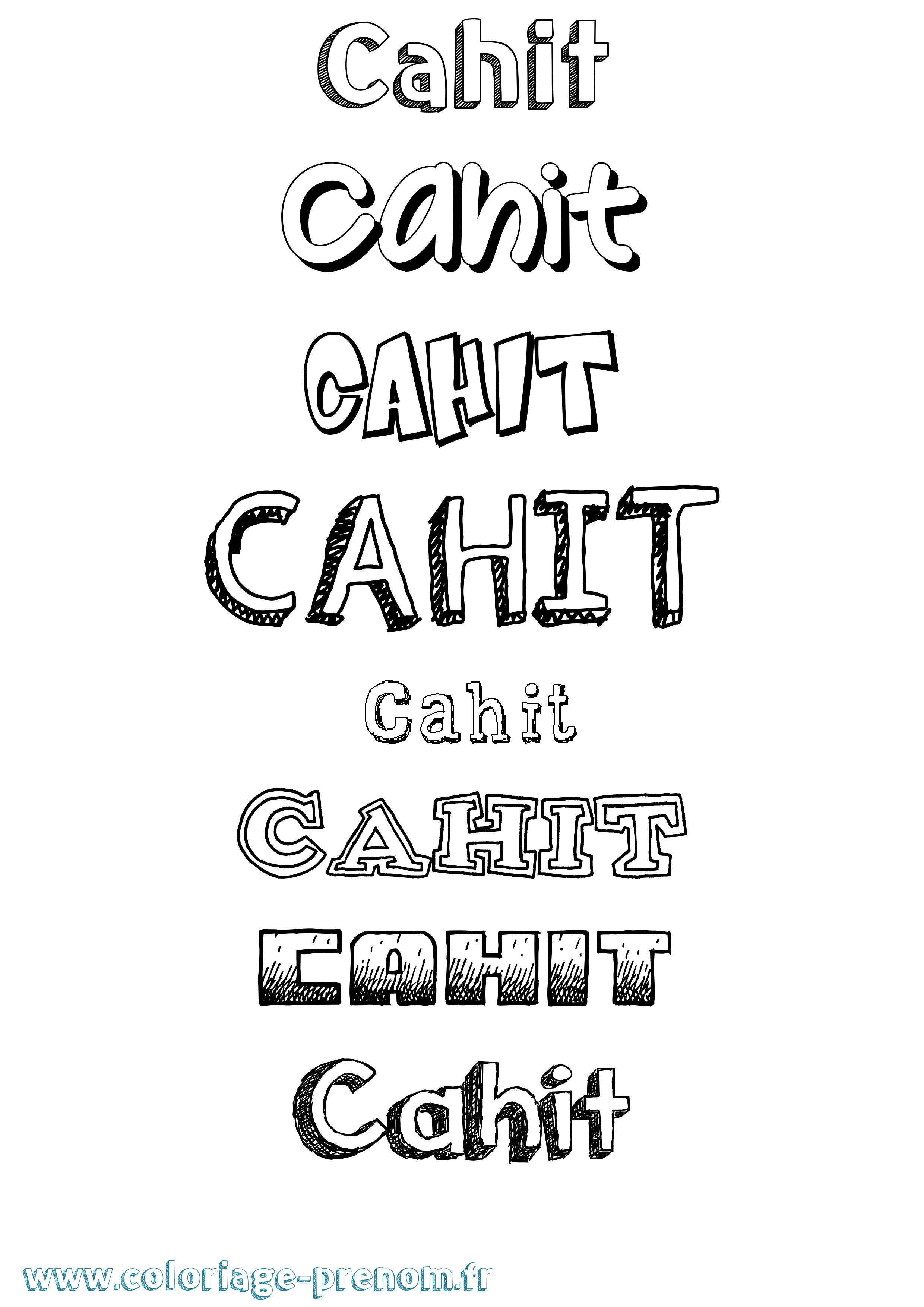 Coloriage Cahit Dessiné Coloriage prénom Cahit Dessiné