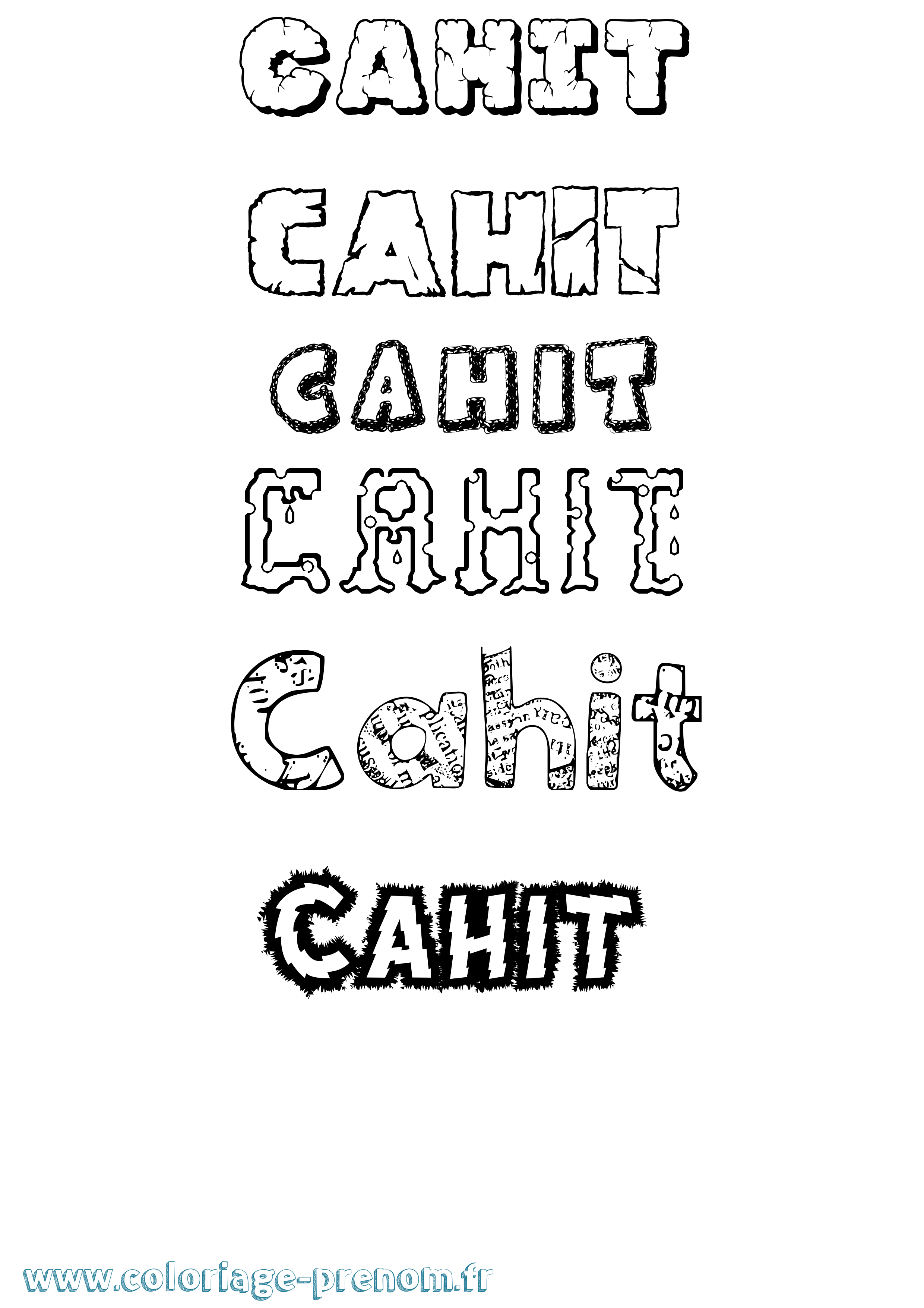 Coloriage Cahit Destructuré Coloriage prénom Cahit Destructuré