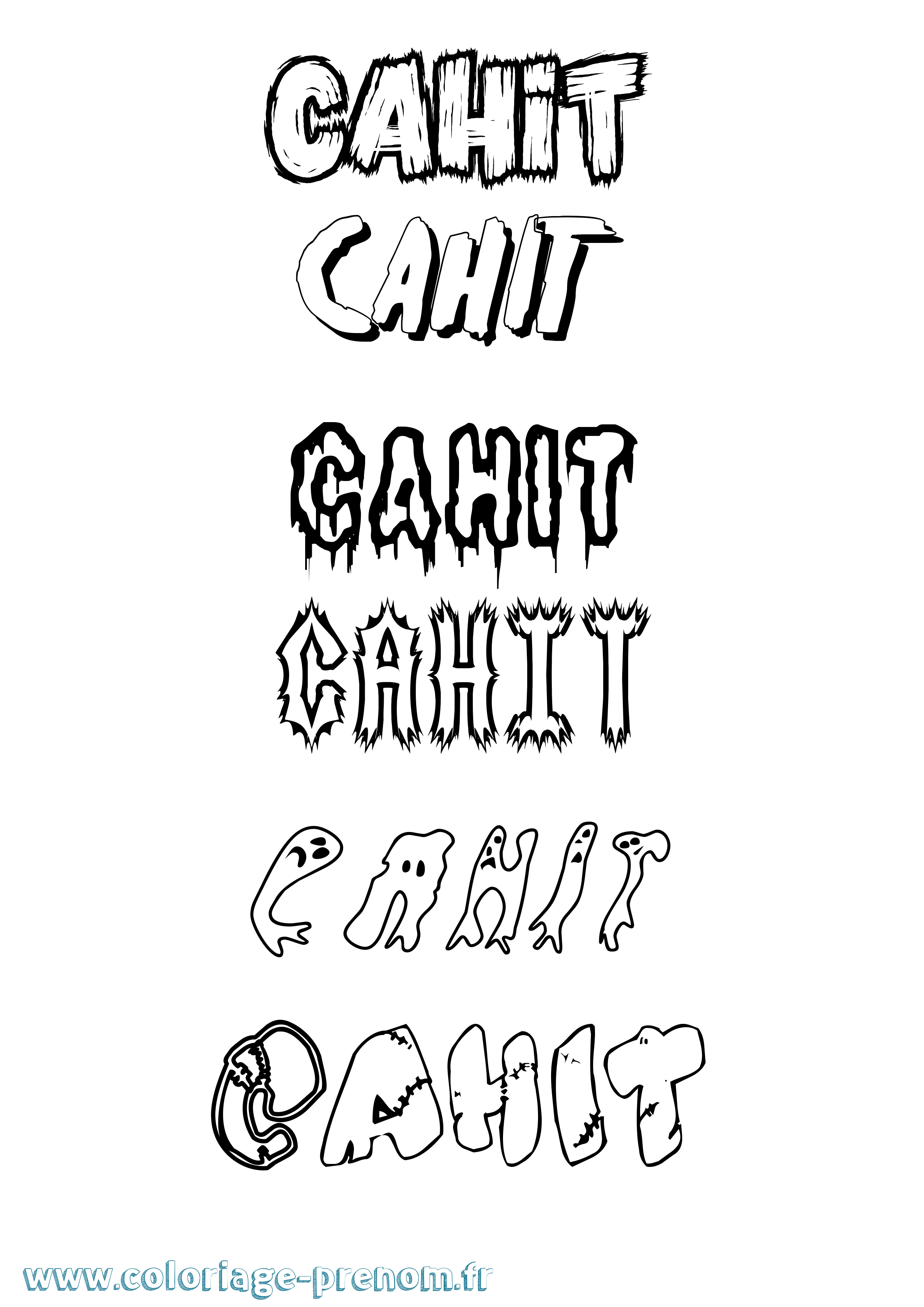 Coloriage Cahit Frisson Coloriage prénom Cahit Frisson