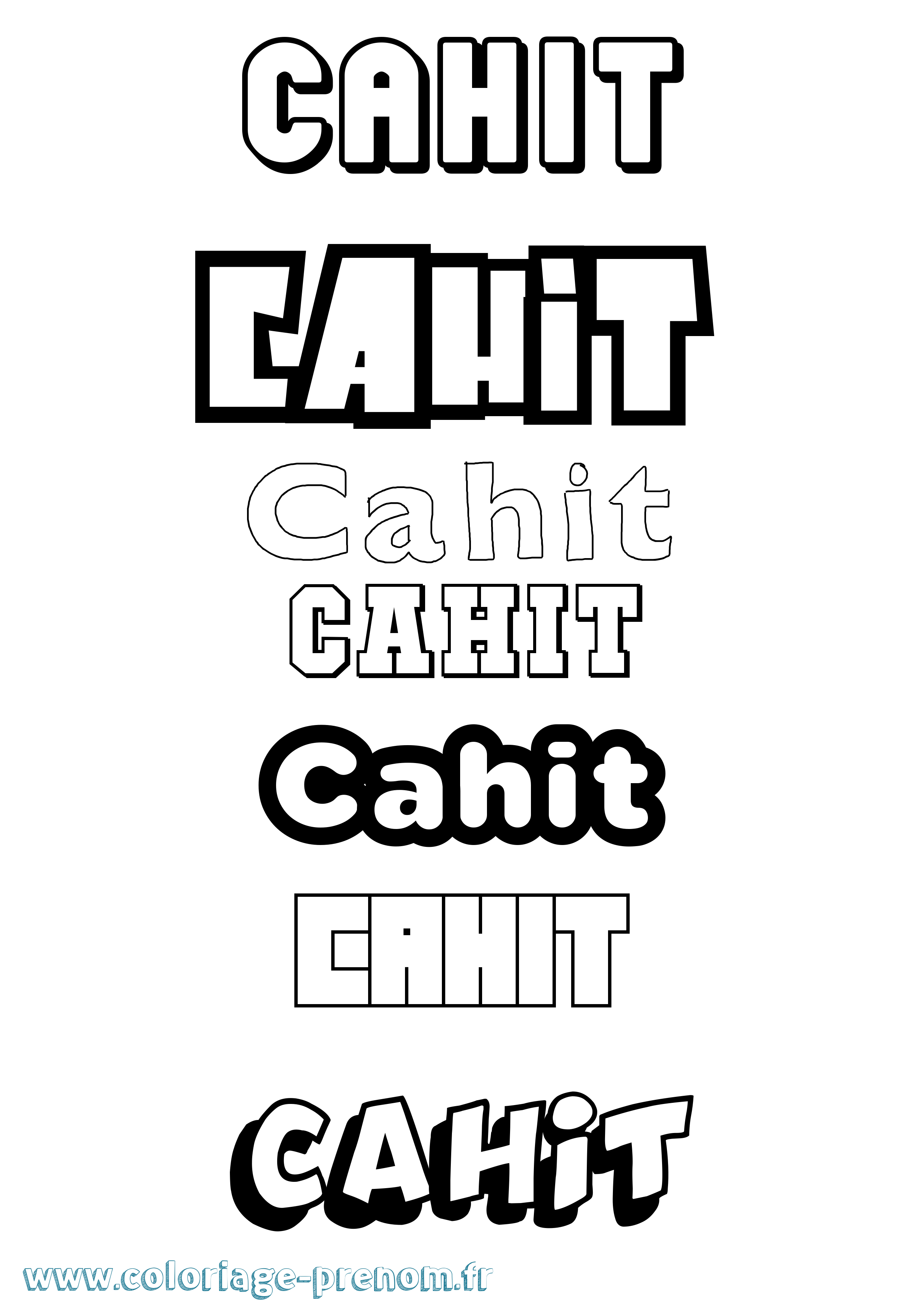 Coloriage Cahit Simple Coloriage prénom Cahit Simple