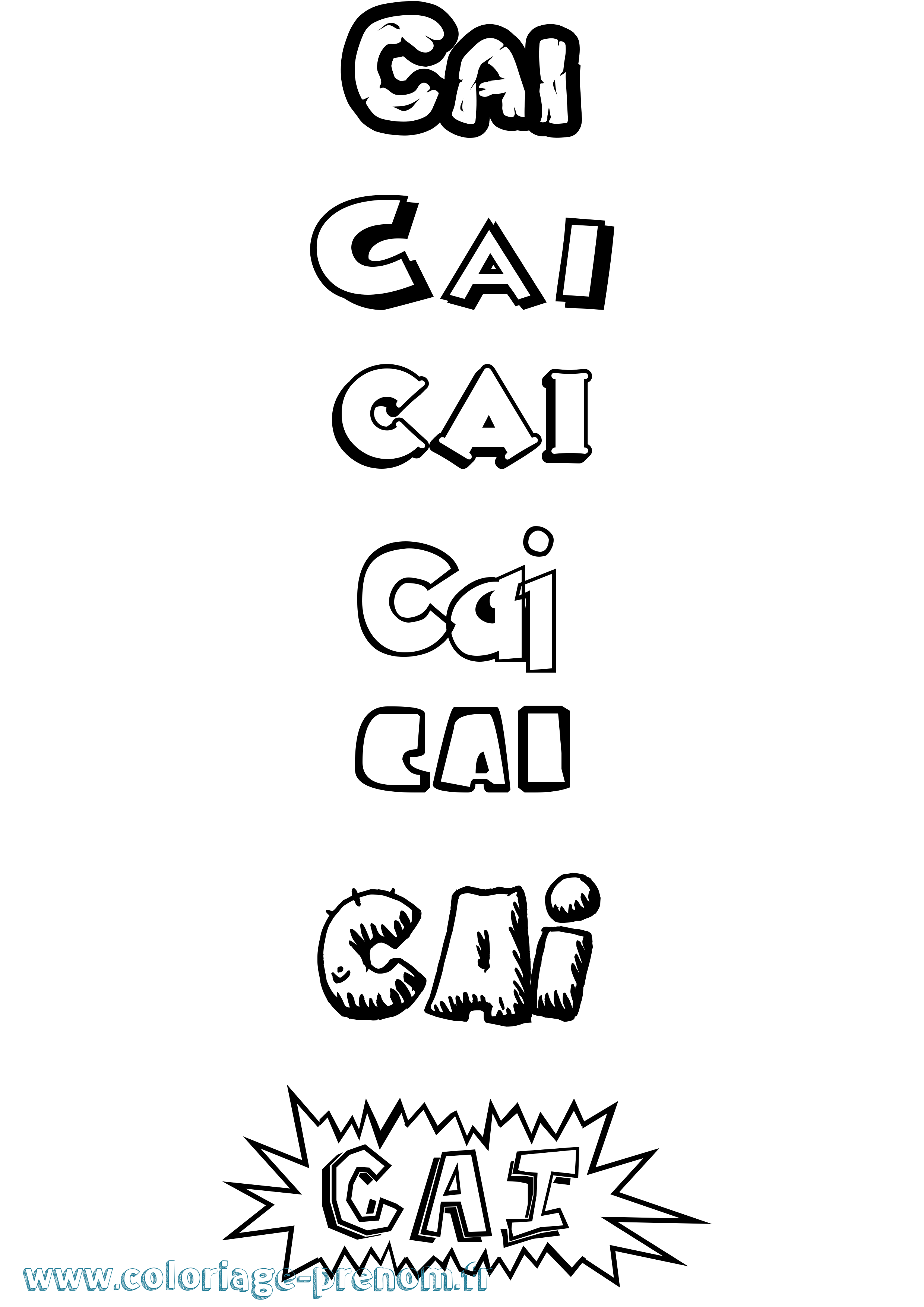 Coloriage Cai Dessin Animé Coloriage prénom Cai Dessin Animé
