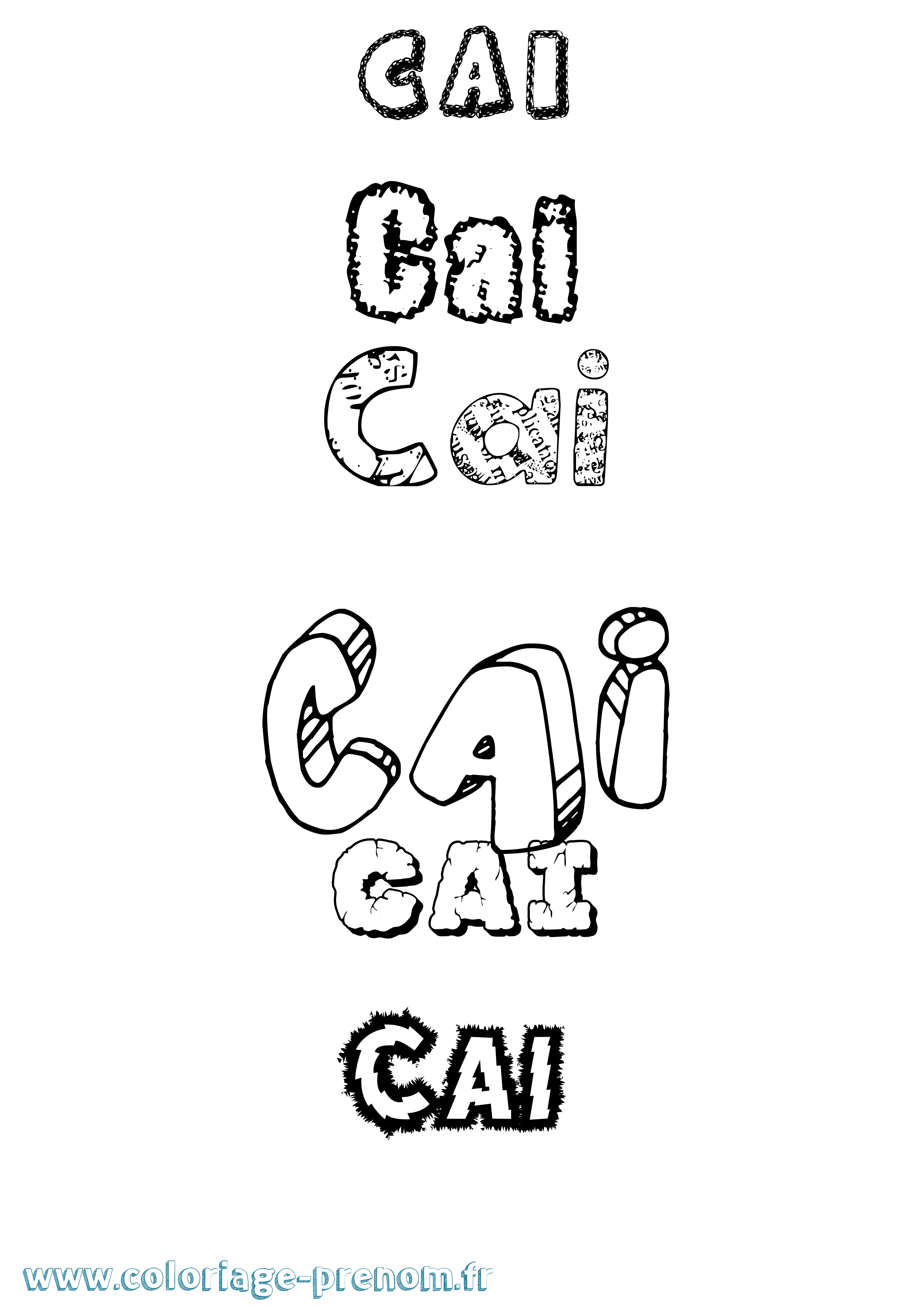 Coloriage Cai Destructuré Coloriage prénom Cai Destructuré
