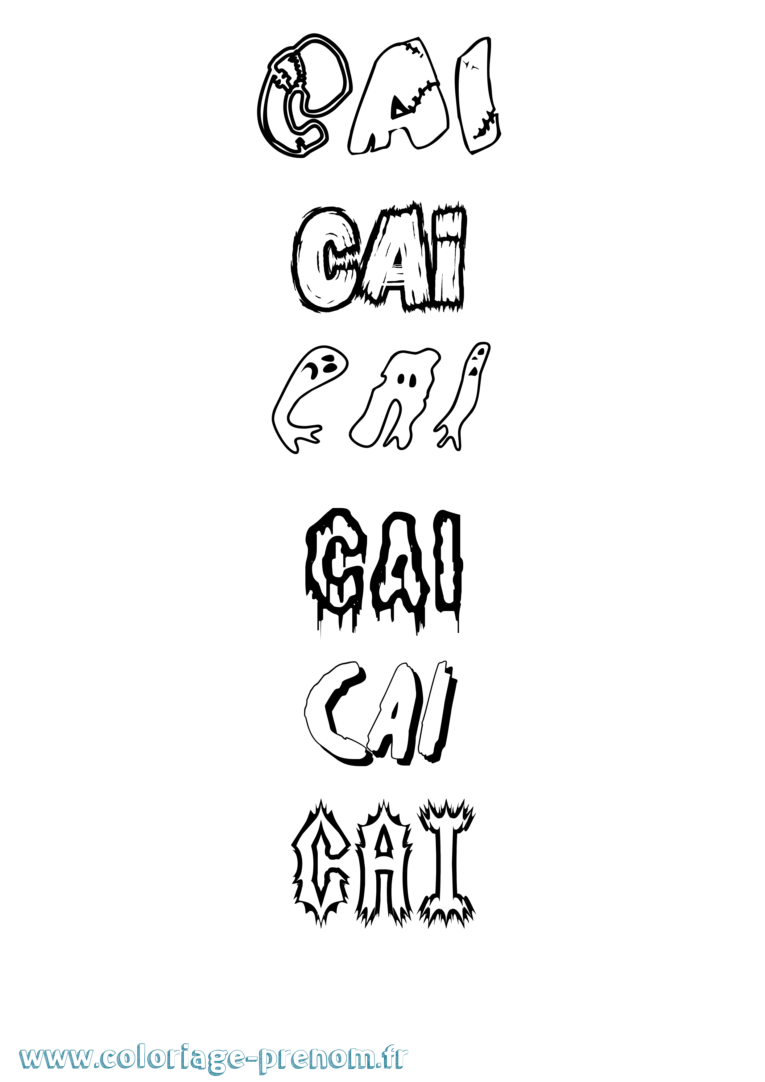 Coloriage Cai Frisson Coloriage prénom Cai Frisson