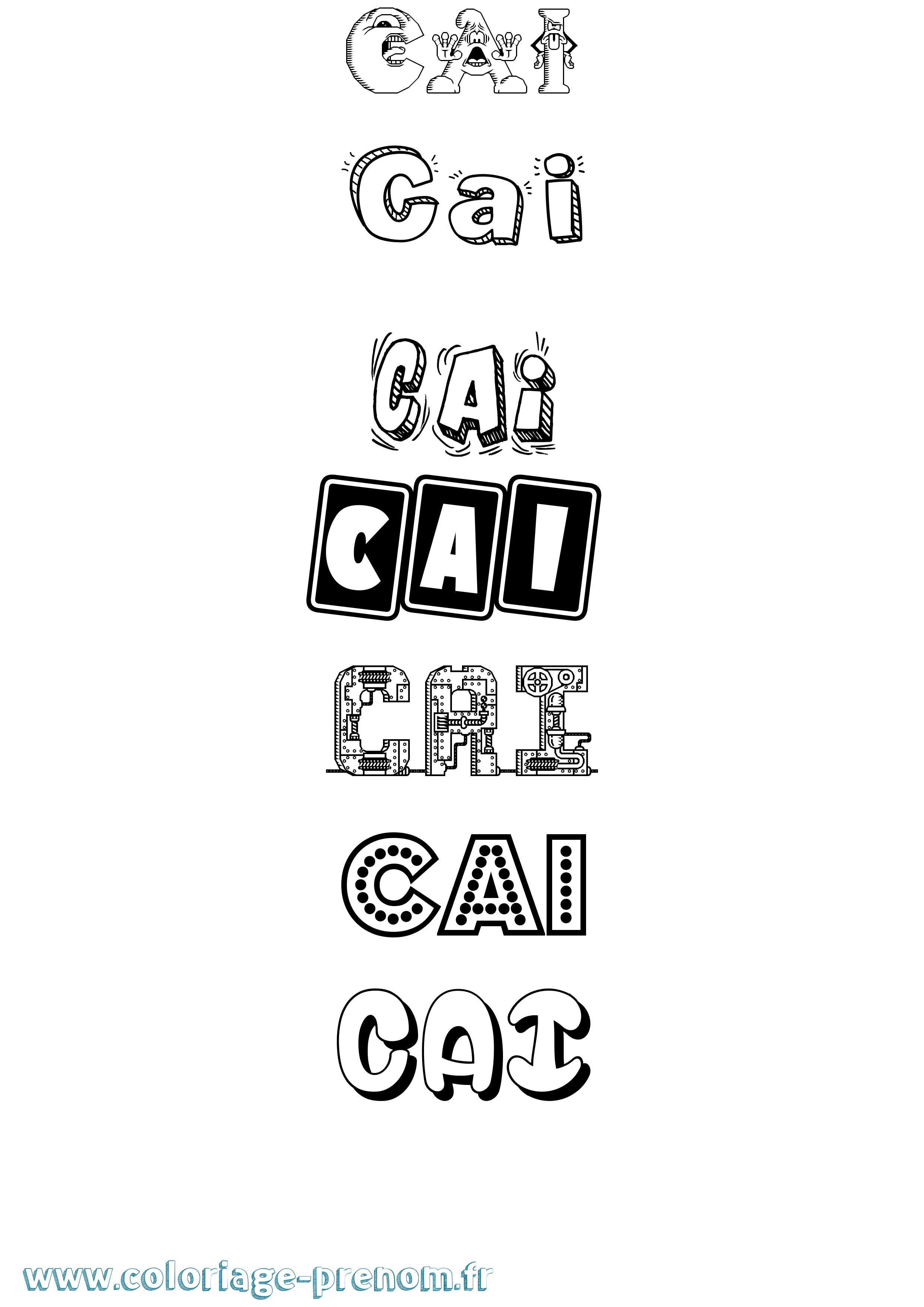 Coloriage Cai Fun Coloriage prénom Cai Fun