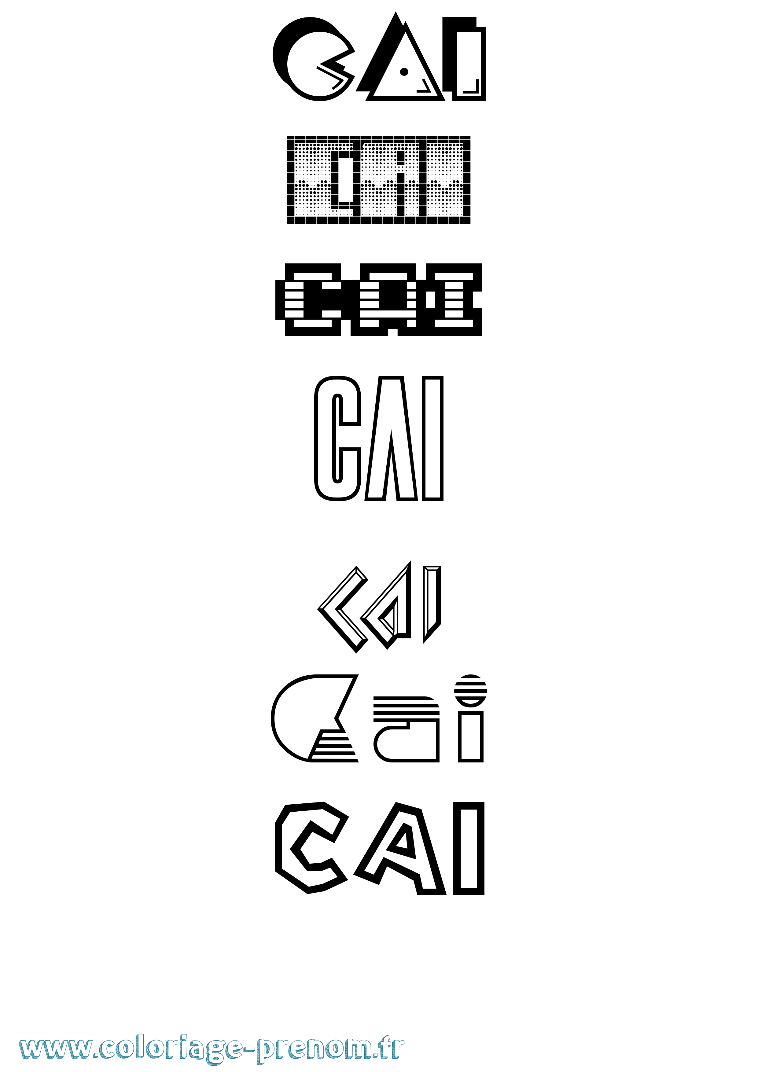 Coloriage Cai Jeux Vidéos Coloriage prénom Cai Jeux Vidéos