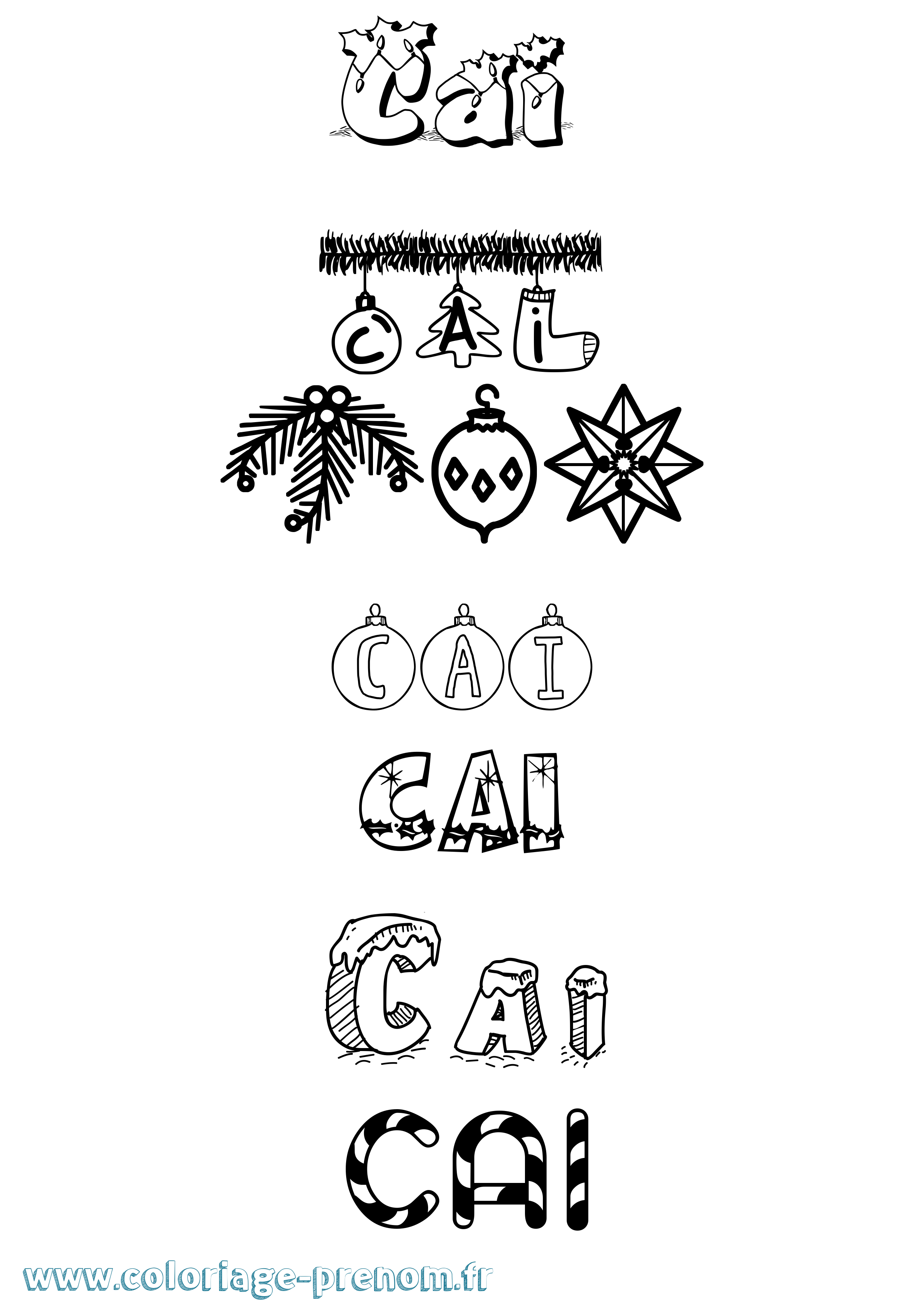 Coloriage Cai Noël Coloriage prénom Cai Noël