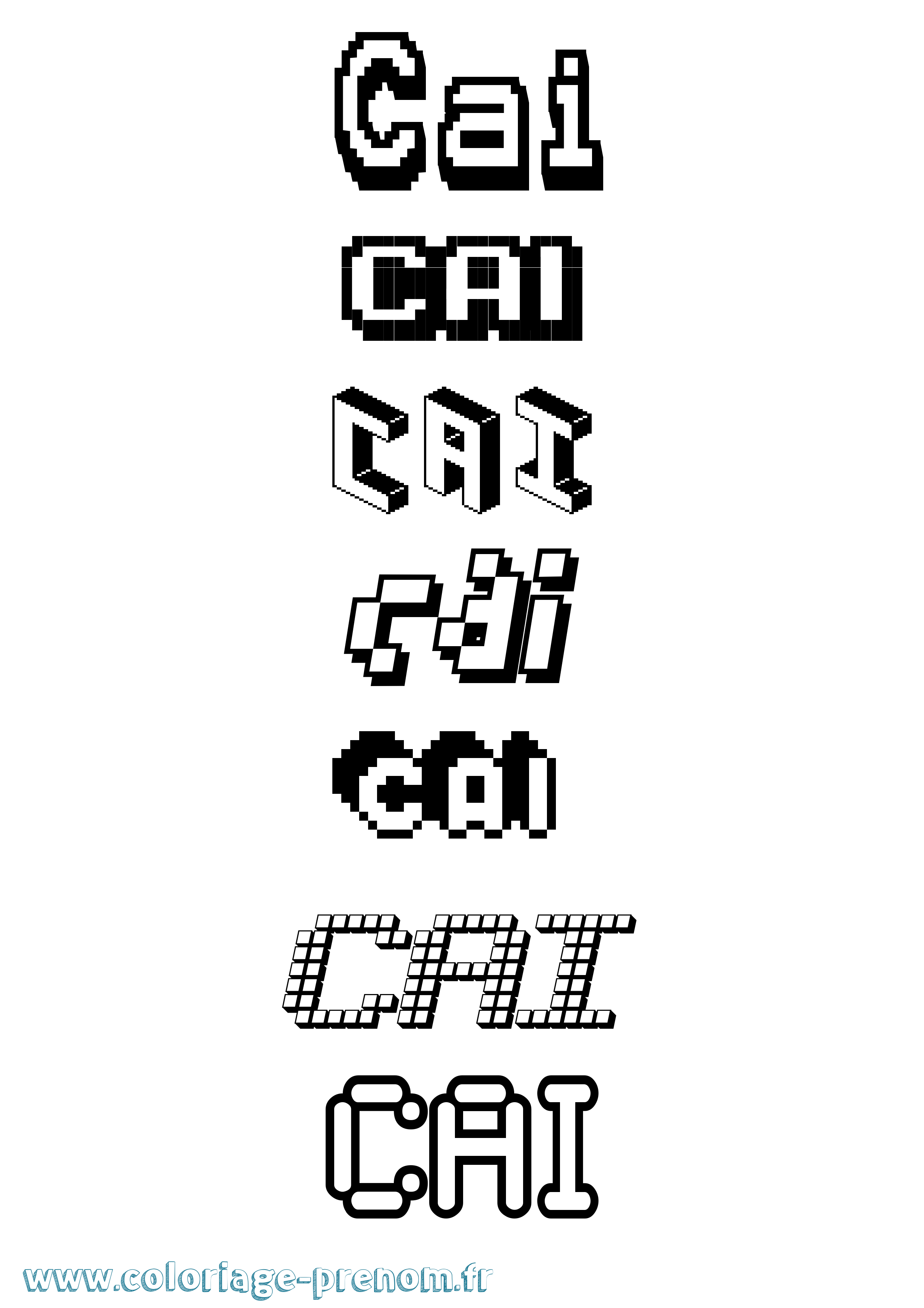 Coloriage Cai Pixel Coloriage prénom Cai Pixel