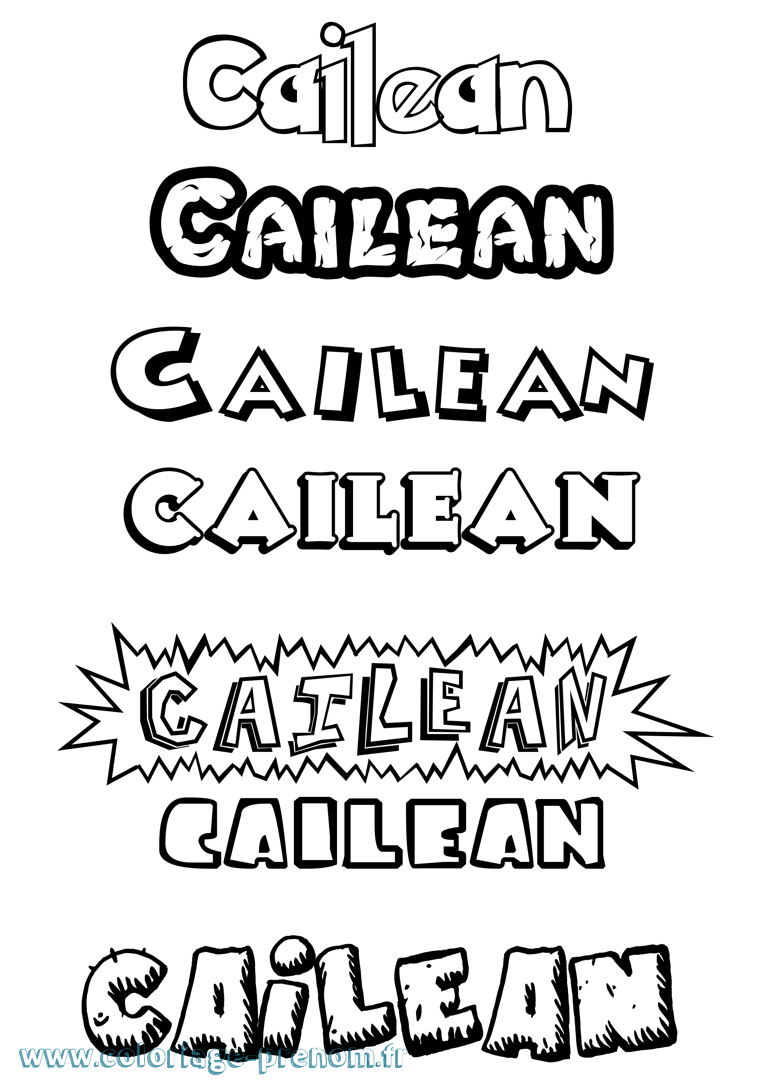Coloriage prénom Cailean Dessin Animé